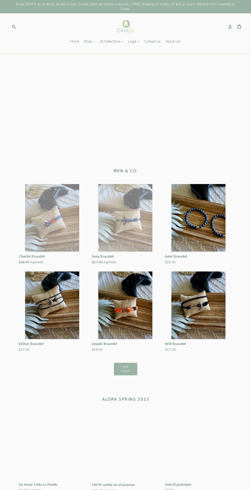 omaveaccessories.com — Shopify storefront screenshot