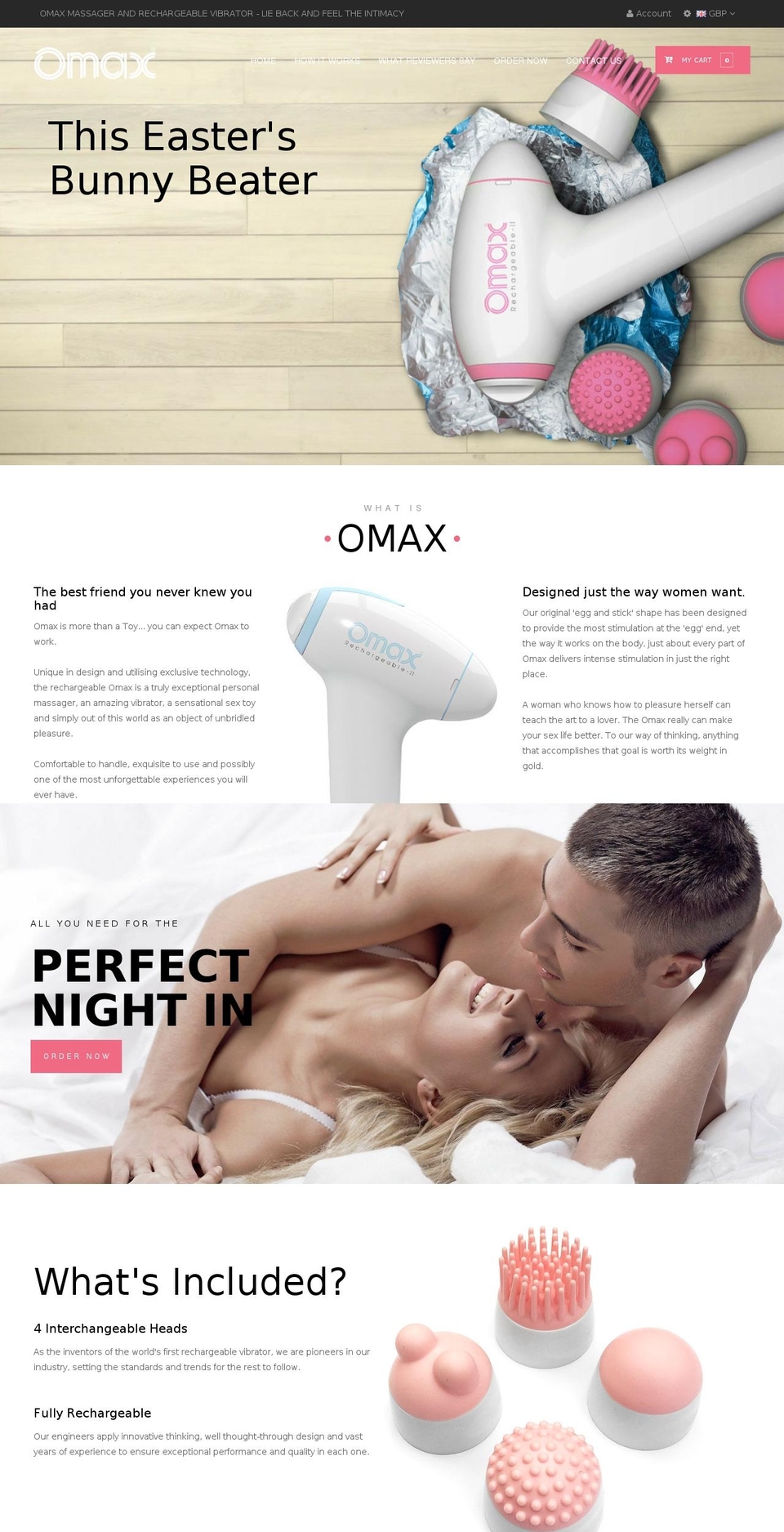 omaxvibrator.com shopify website screenshot