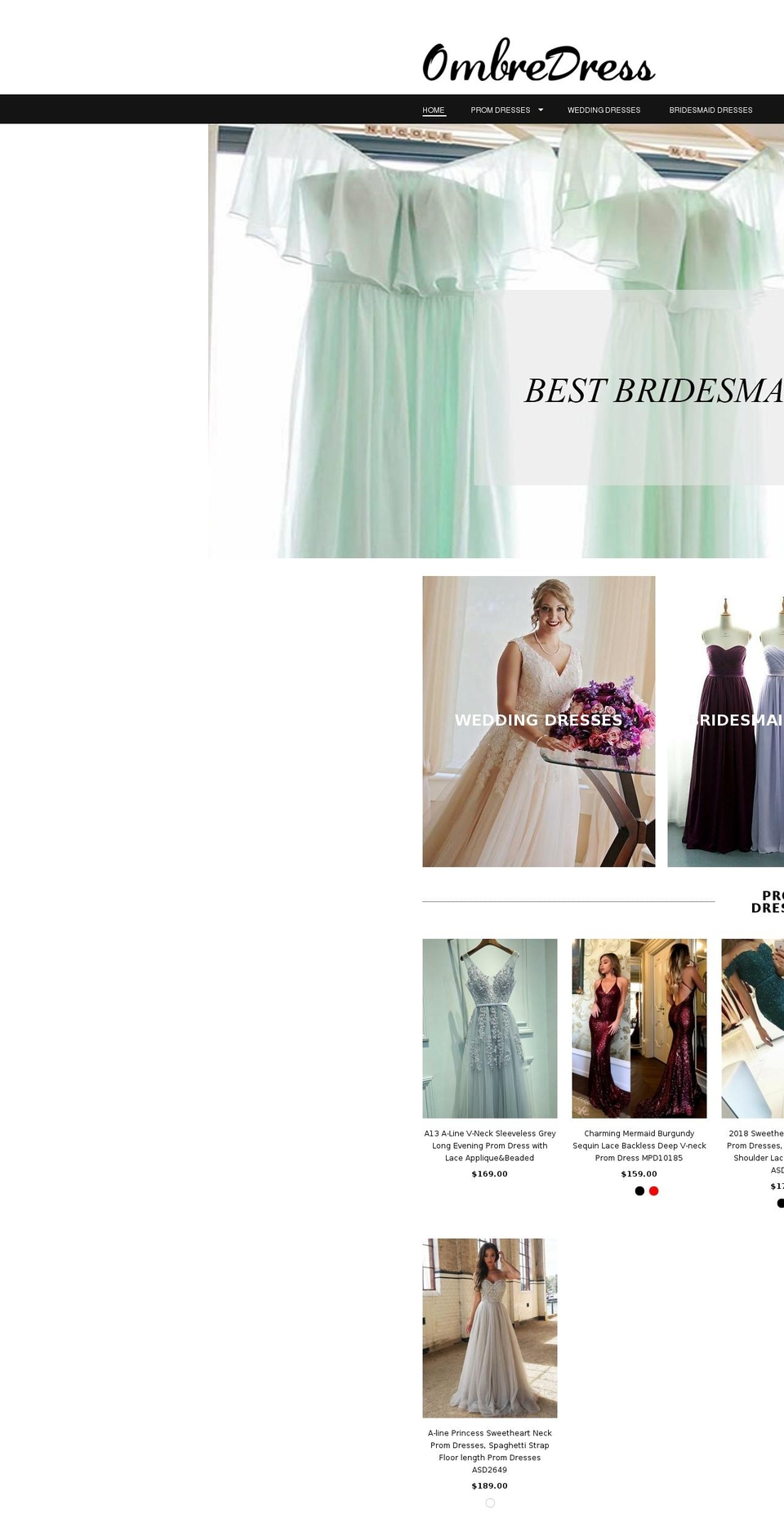 ombredress.com — Shopify storefront screenshot