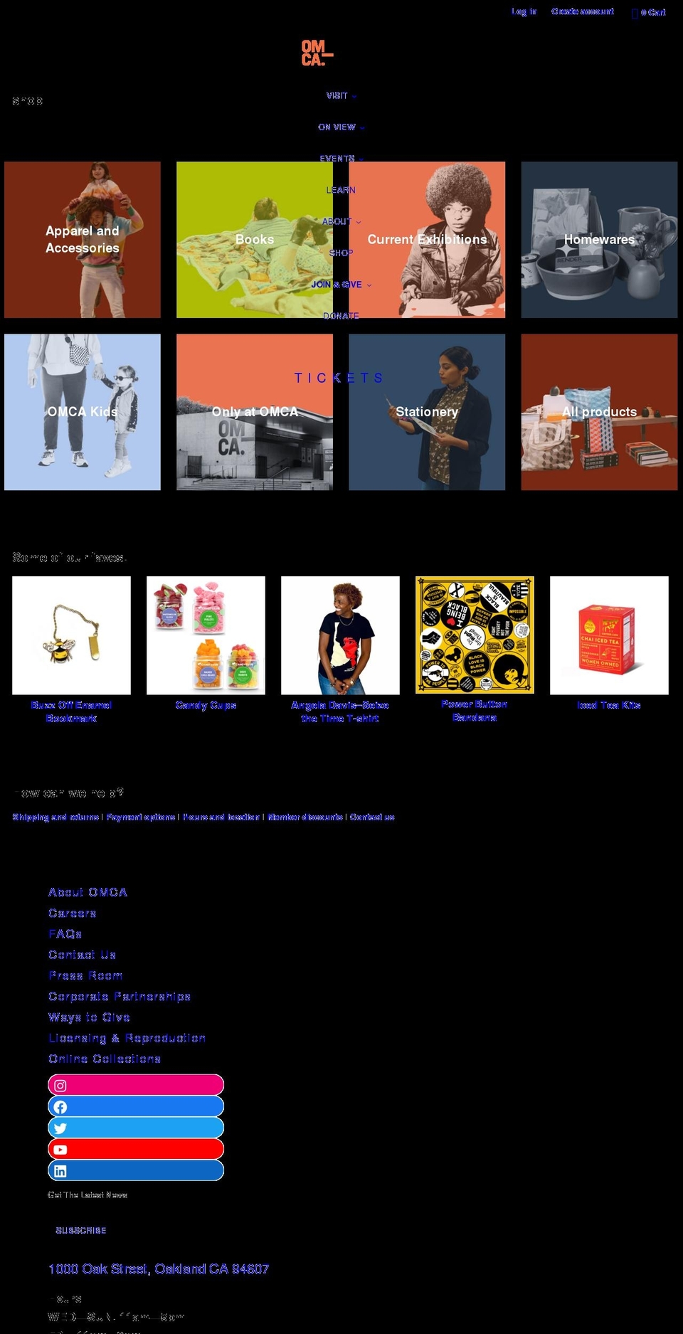 omca.myshopify.com — Shopify storefront screenshot