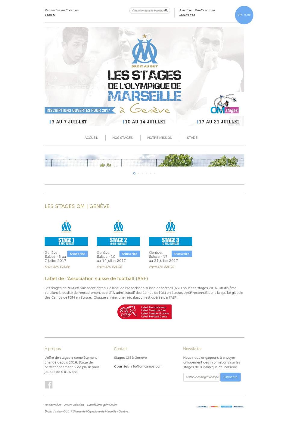 omcamps.com shopify website screenshot