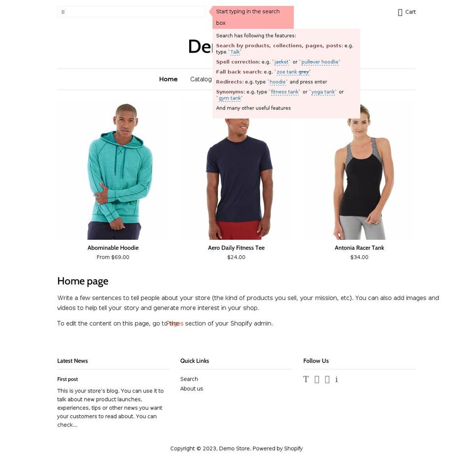 omega-search-demo.myshopify.com shopify website screenshot