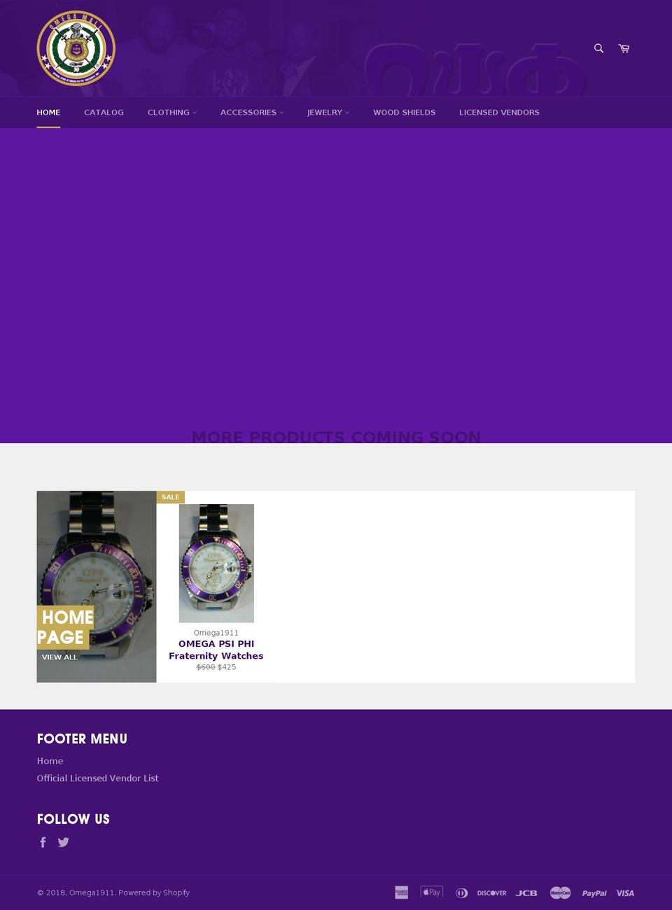 omega1911mall.com — Shopify storefront screenshot