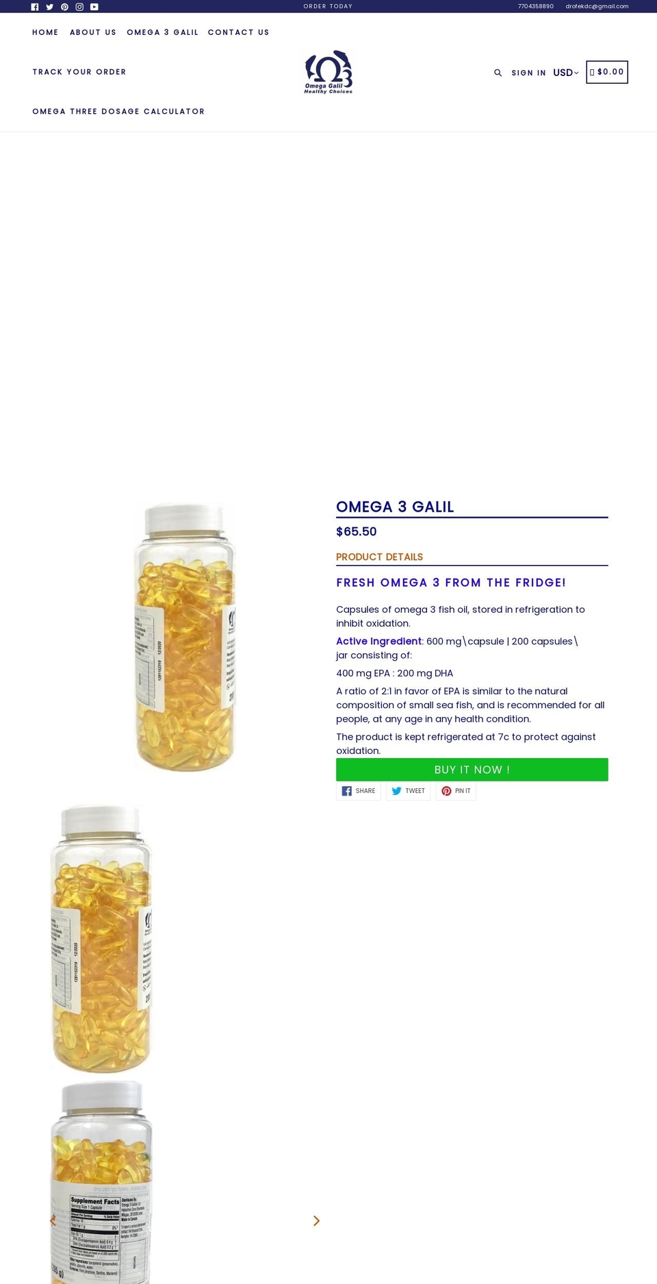 omega3galileeusa.com shopify website screenshot