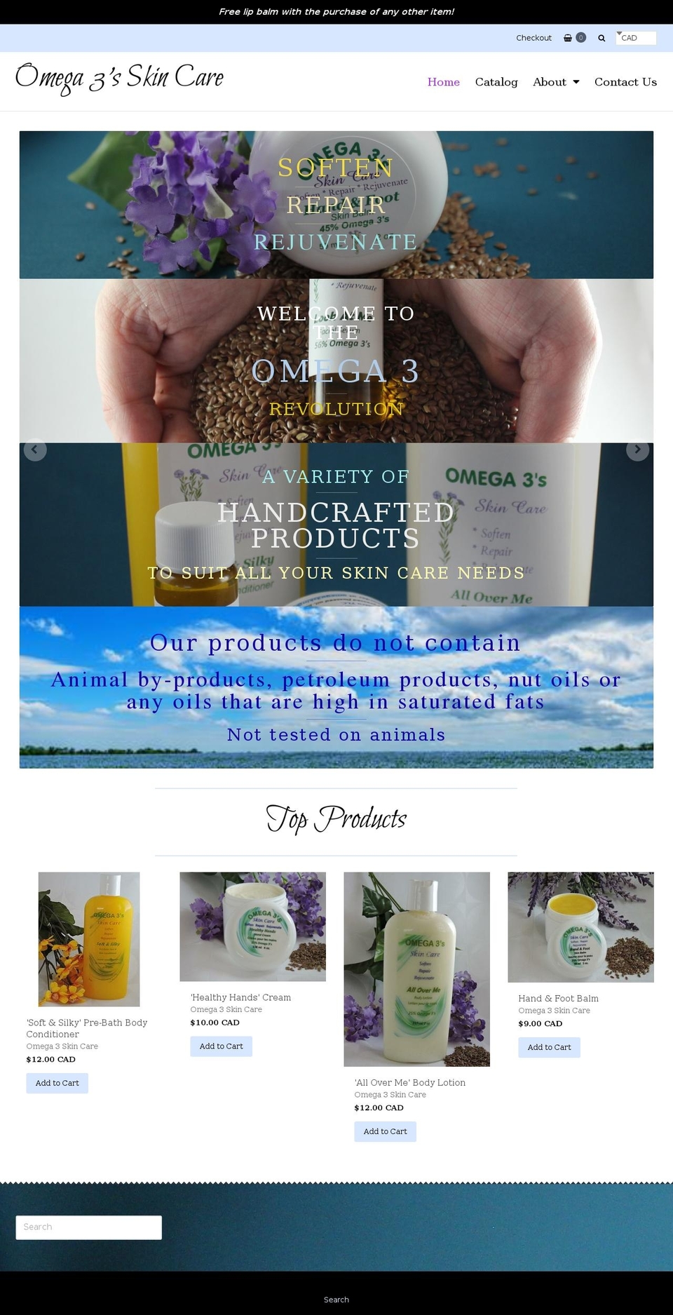 omega3skin.com — Shopify storefront screenshot
