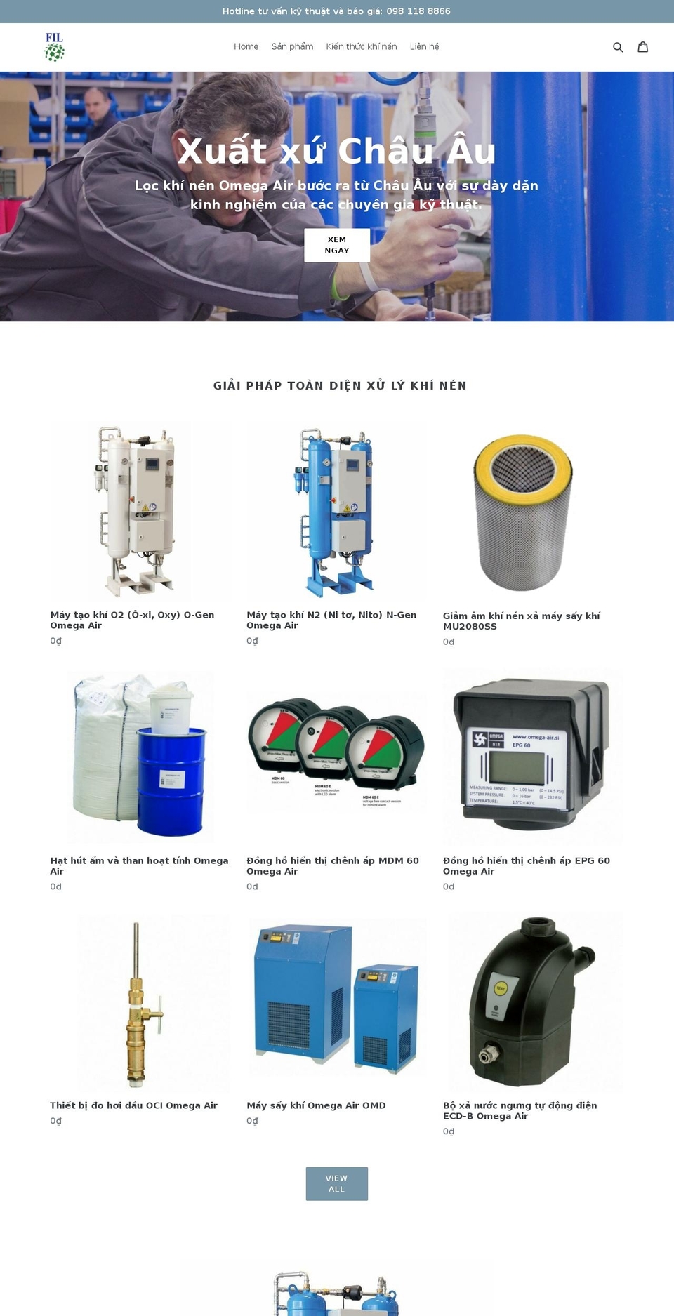 omegaairvietnam.com — Shopify storefront screenshot