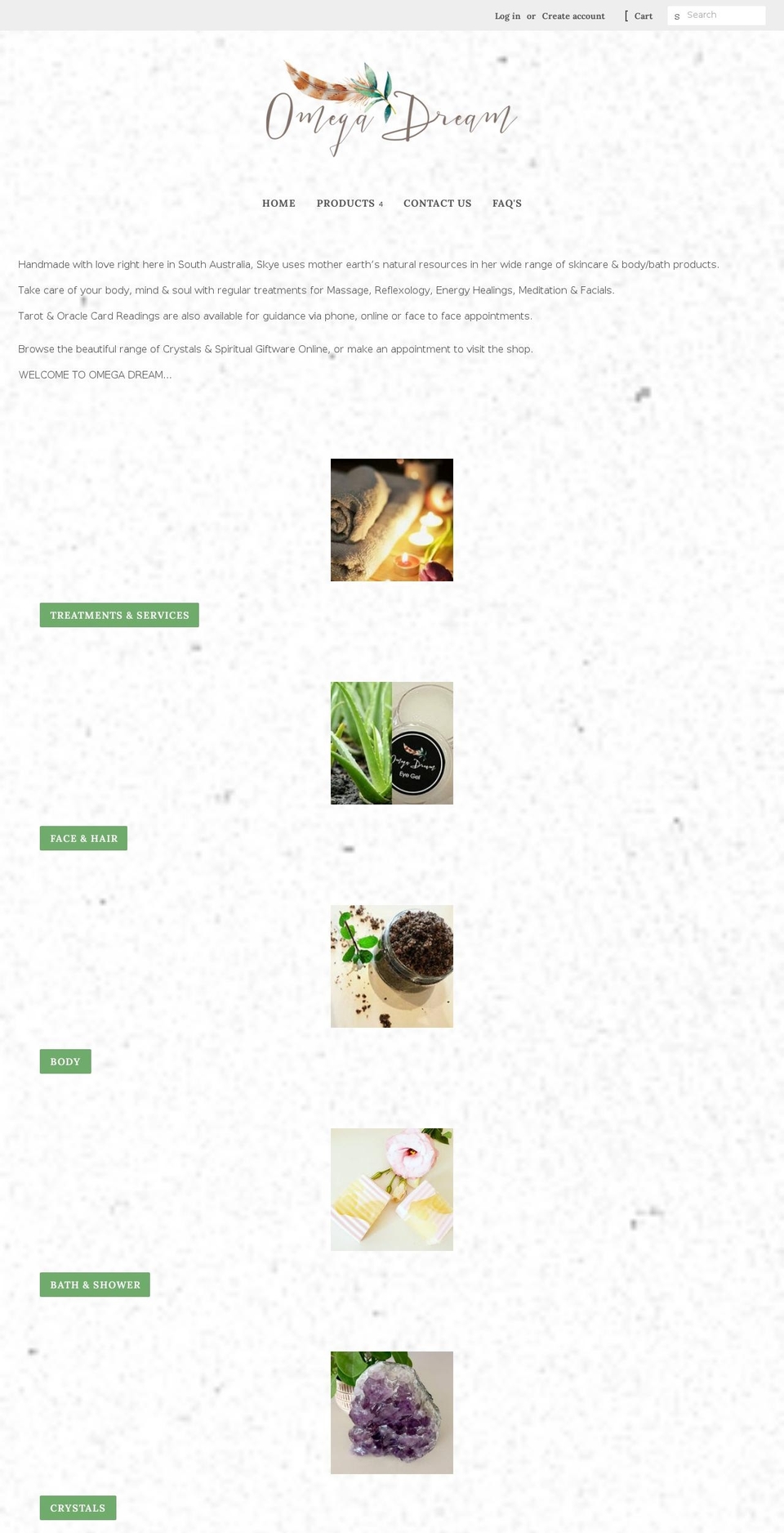 omegadream.com.au shopify website screenshot