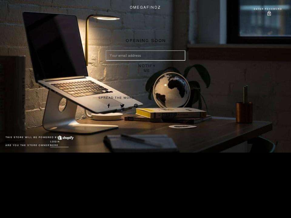 omegafindz.com shopify website screenshot