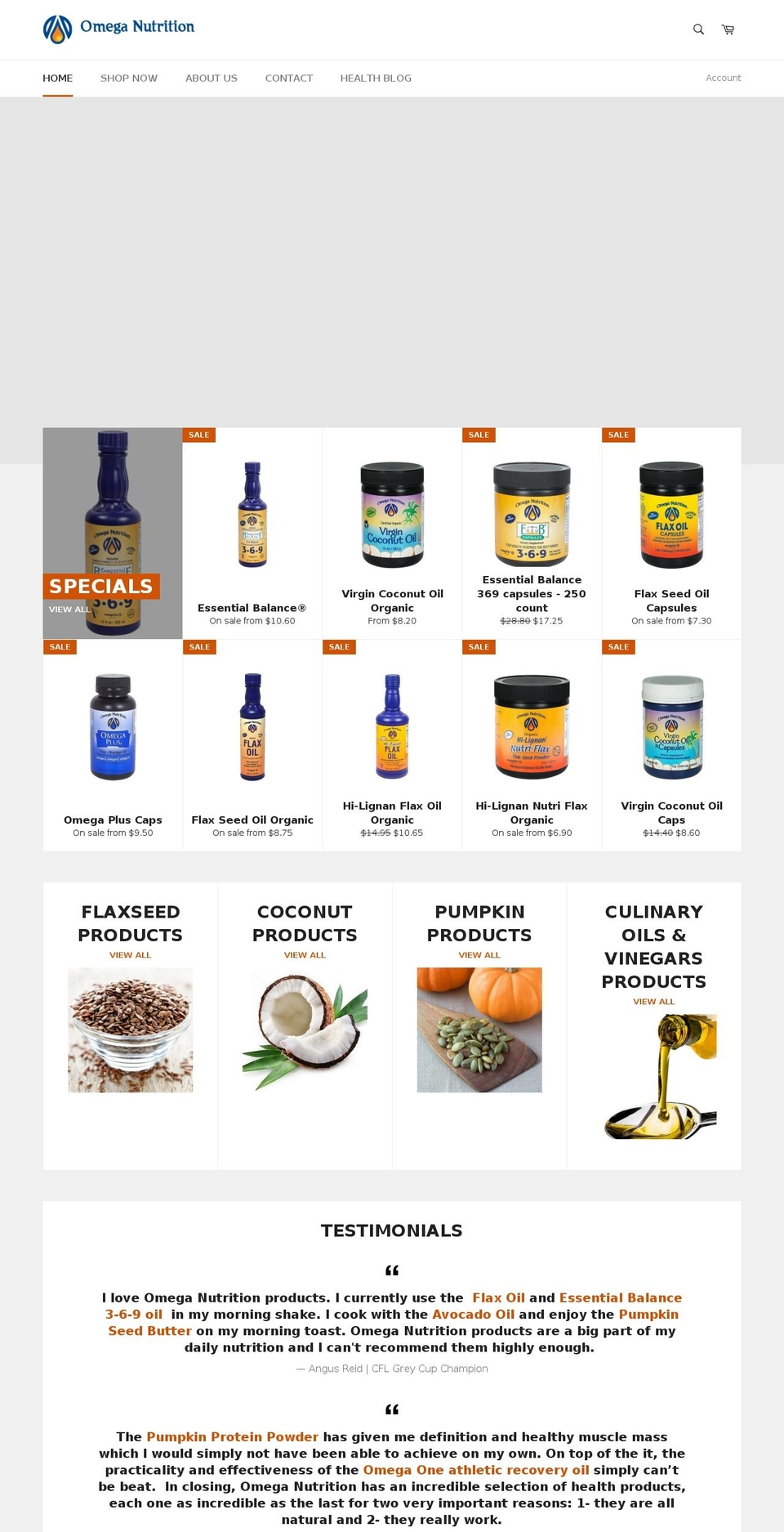 omegaflo.com shopify website screenshot