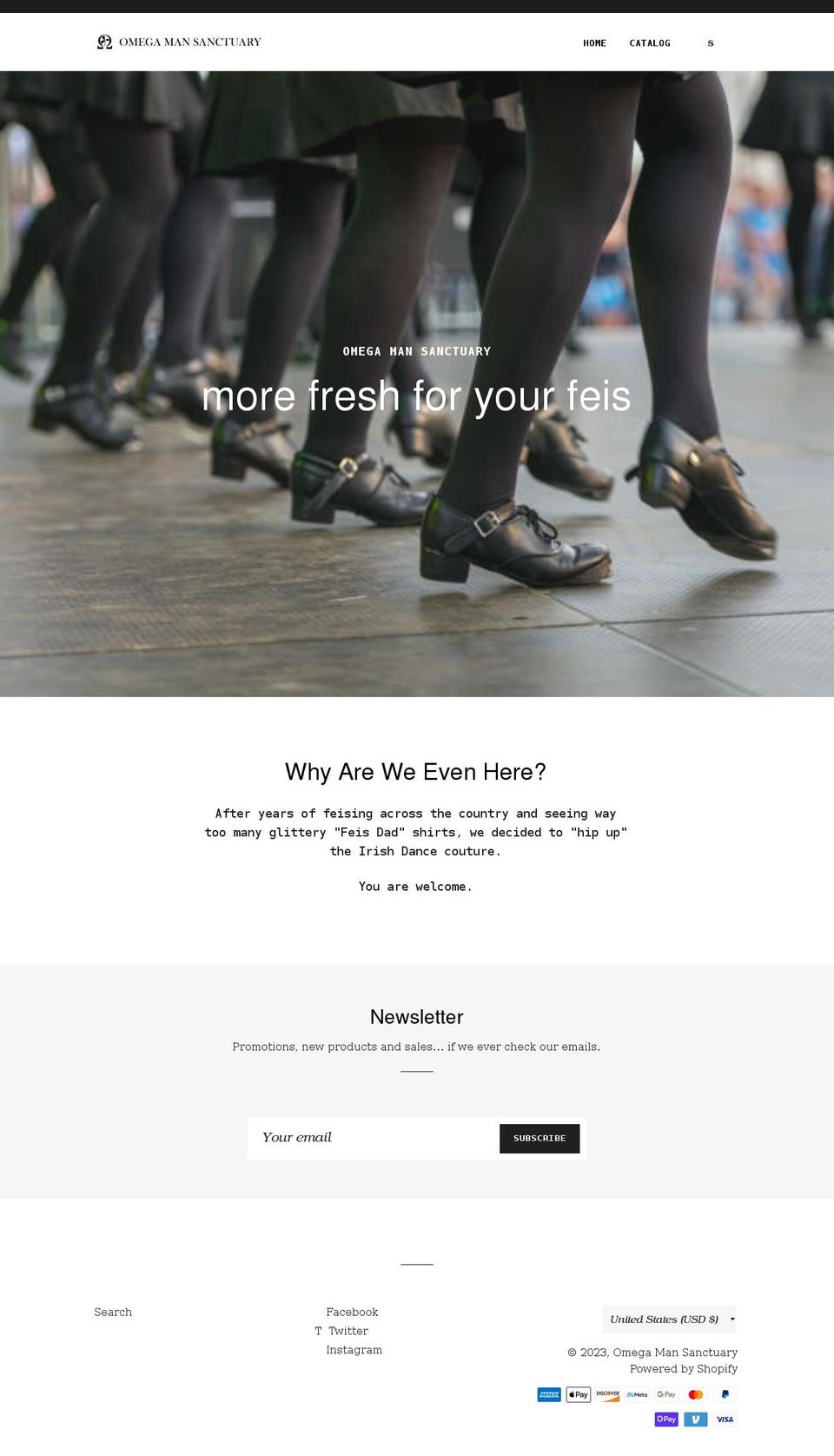 omegamansanctuary.com shopify website screenshot