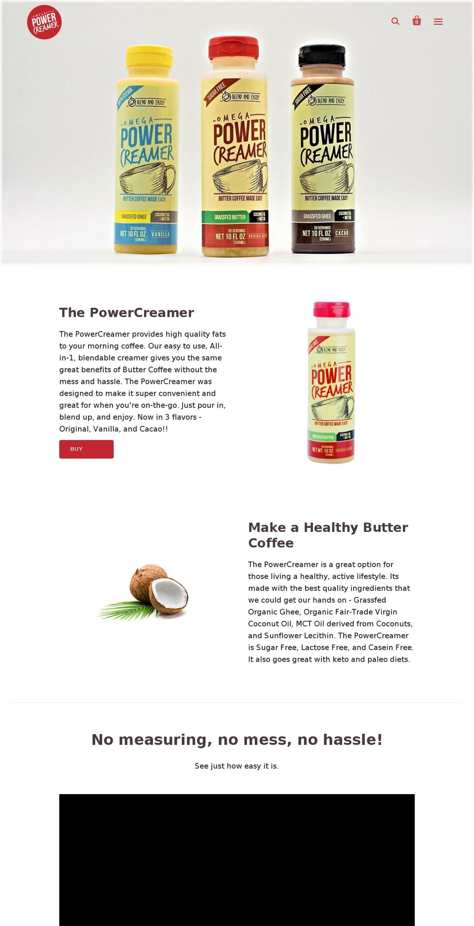 omegapowercreamer.com — Shopify storefront screenshot