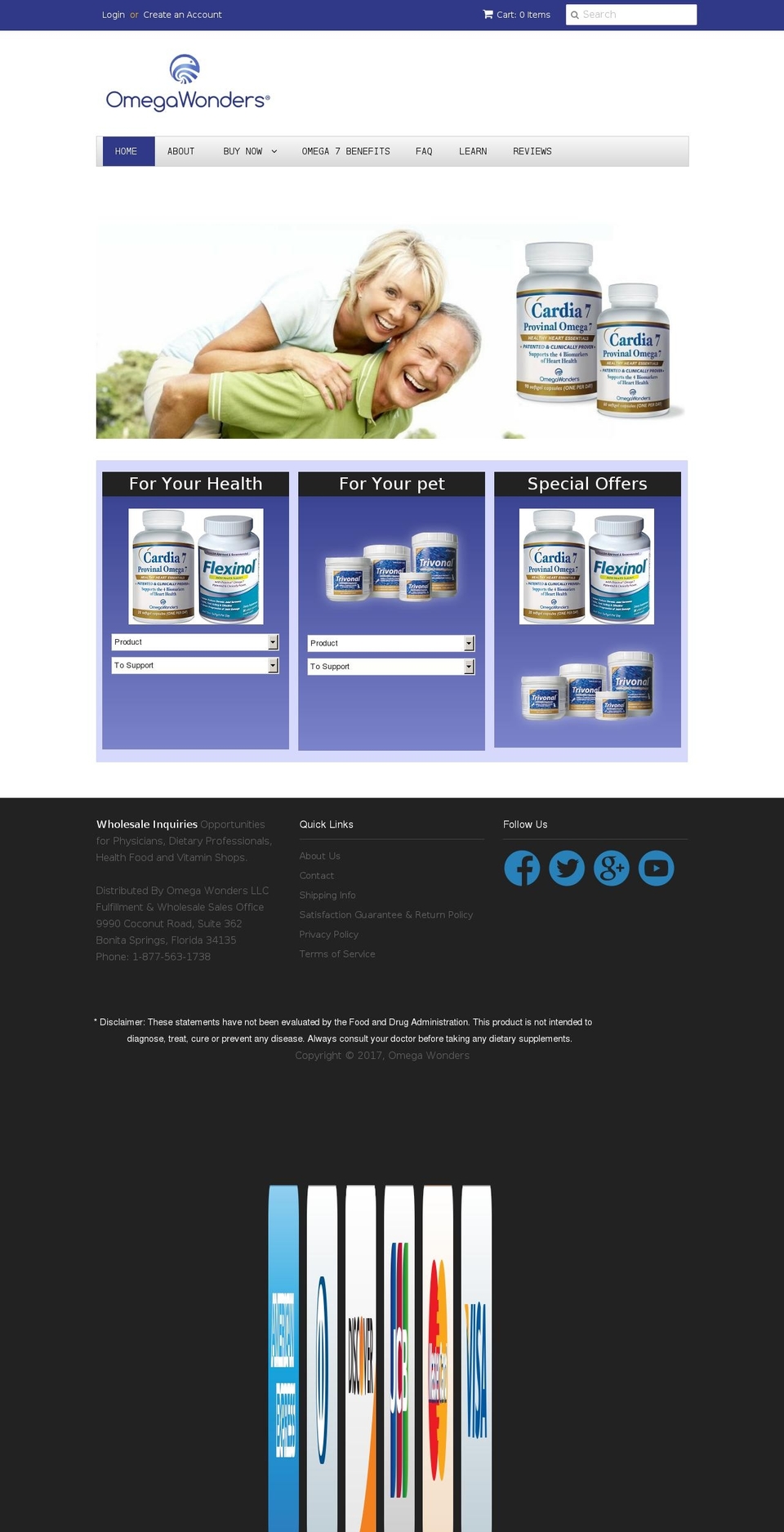 omegawonders.com shopify website screenshot