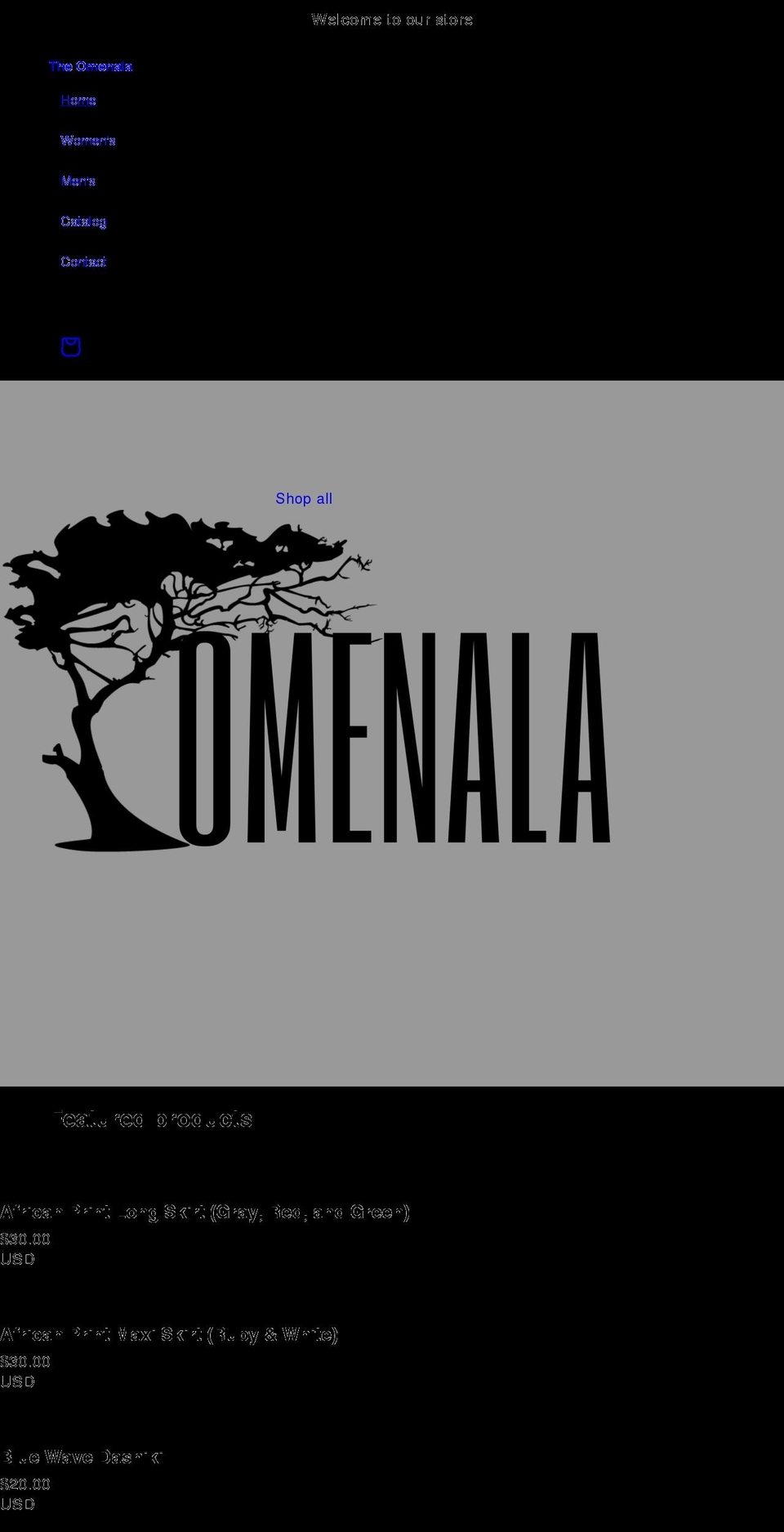 omenala.com shopify website screenshot