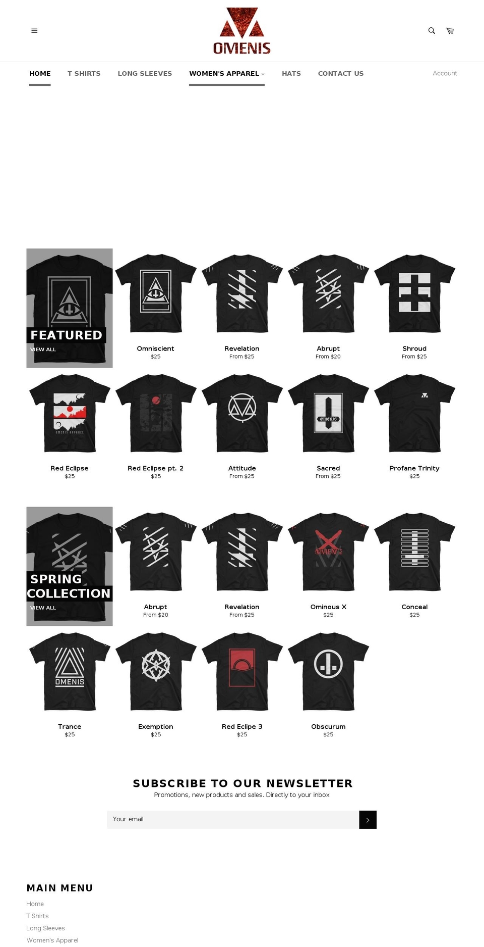 omenisapparel.com shopify website screenshot