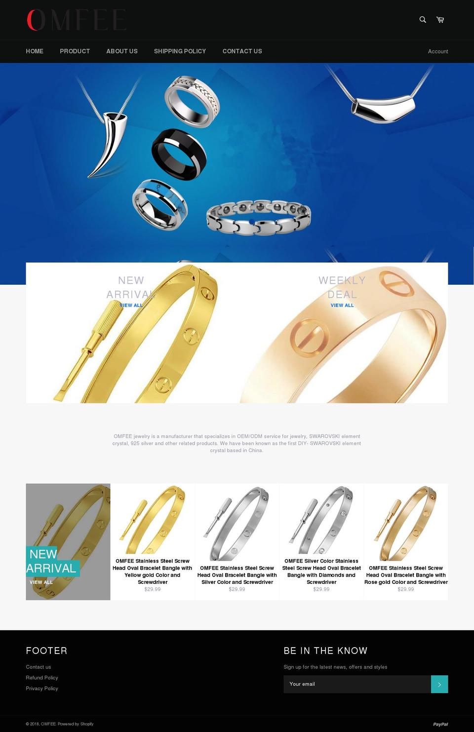 omfee.com — Shopify storefront screenshot