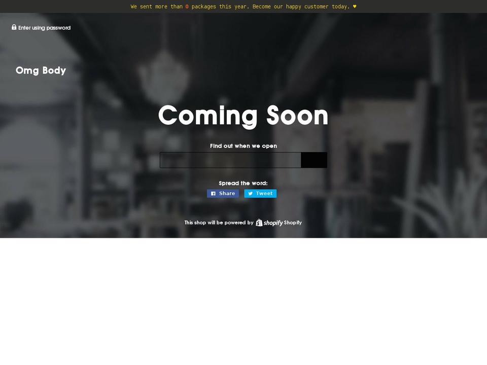 omgbody.biz shopify website screenshot