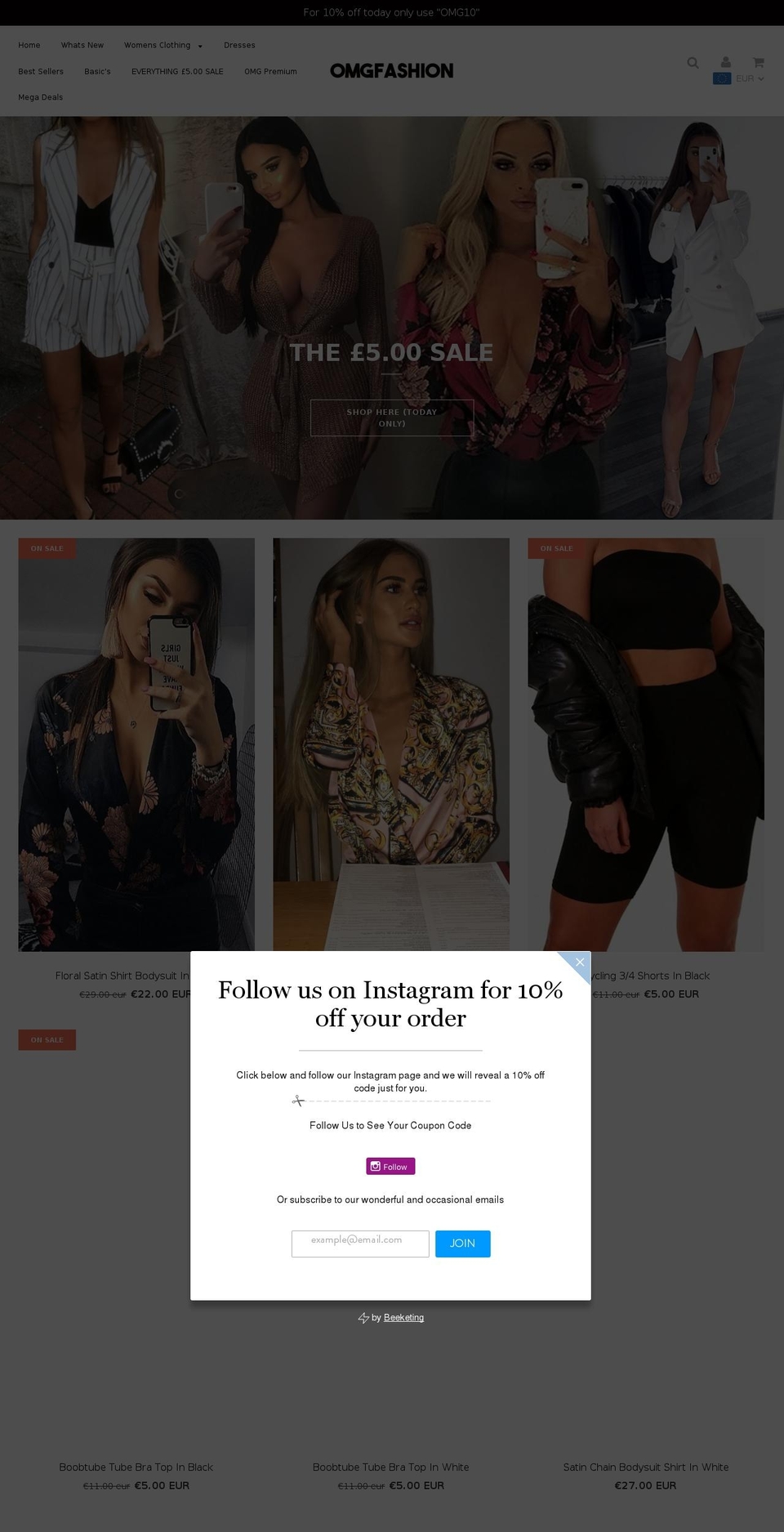omgfashion.com — Shopify storefront screenshot