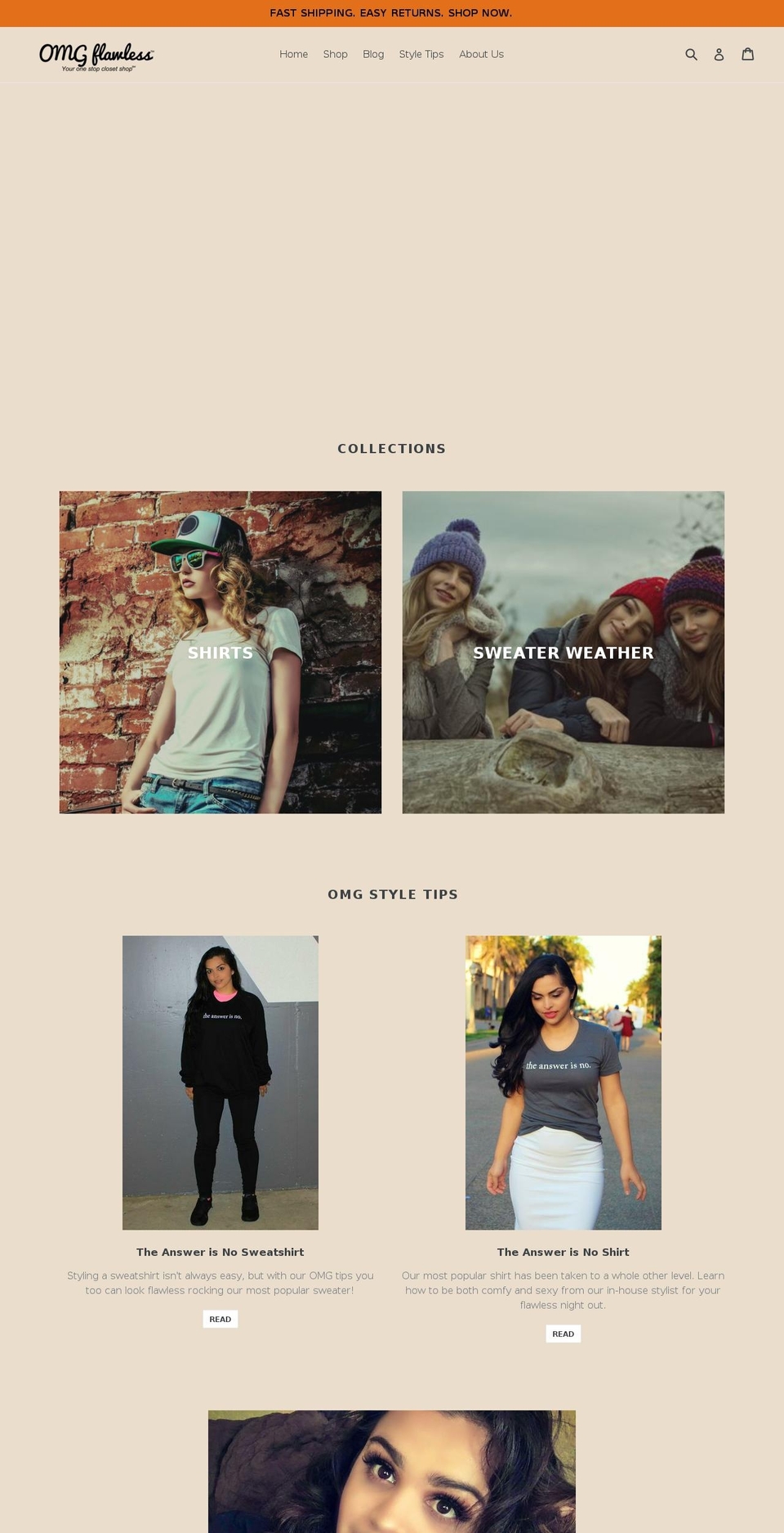 omgflawless.com — Shopify storefront screenshot