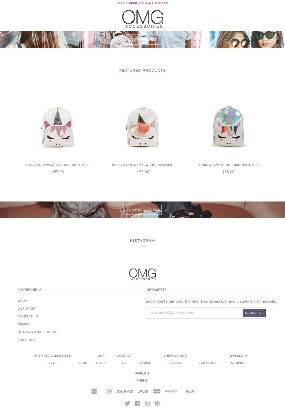 omghandbag.com — Shopify storefront screenshot