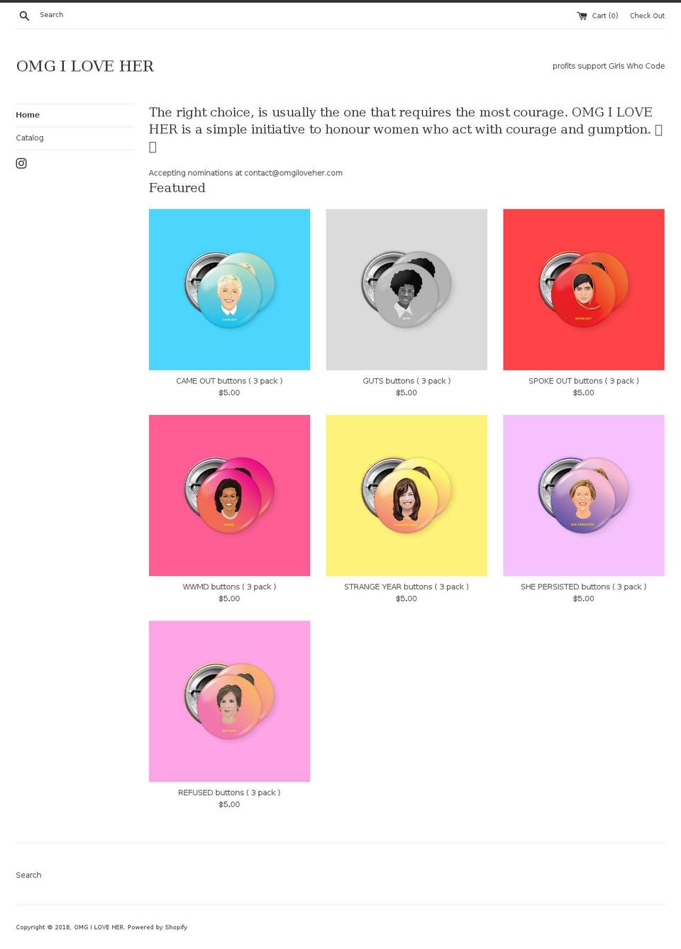 omgiloveher.com shopify website screenshot