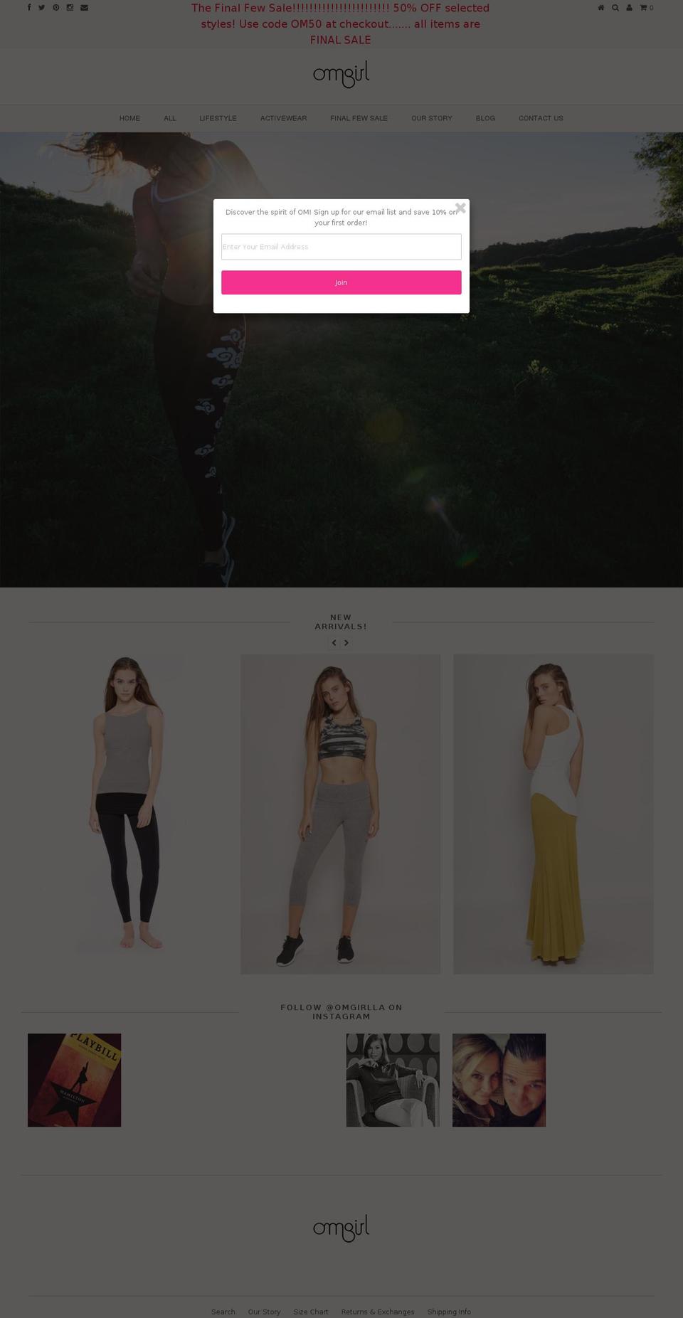 omgirl.com shopify website screenshot