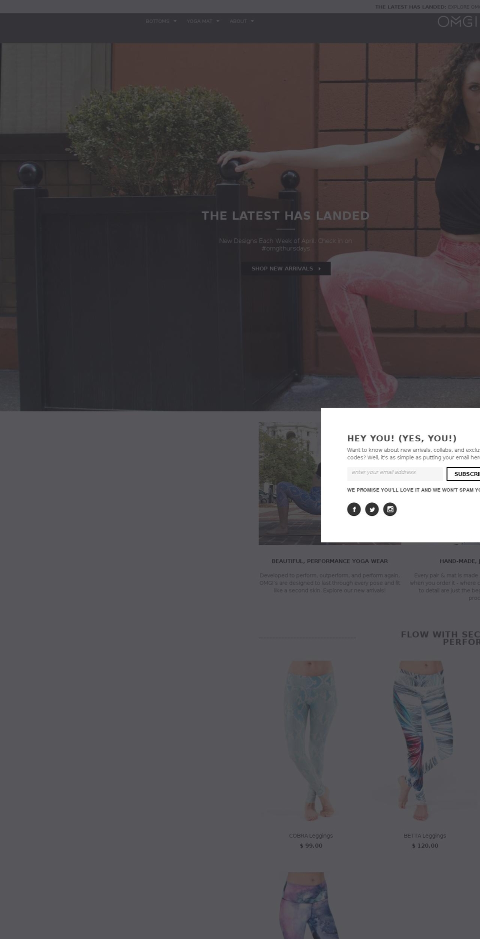 omgiyoga.com shopify website screenshot