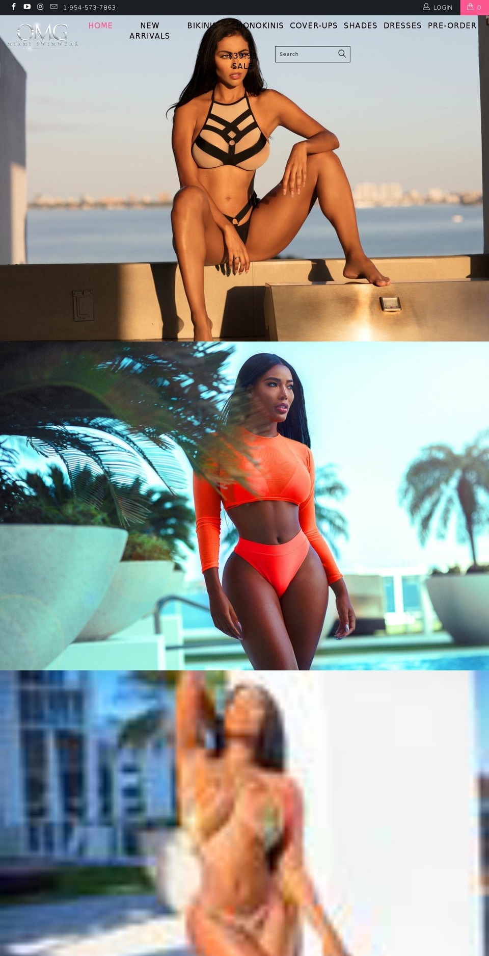 omgmiamiswimwear.com shopify website screenshot