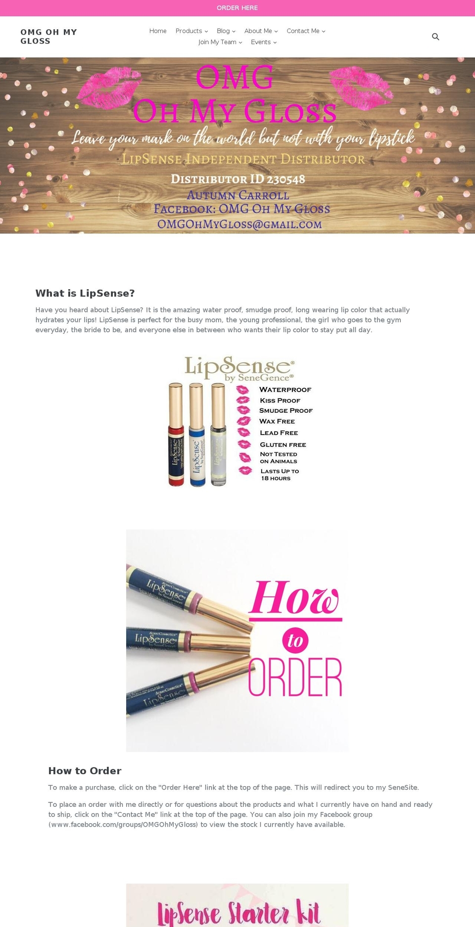 omgohmygloss.com — Shopify storefront screenshot