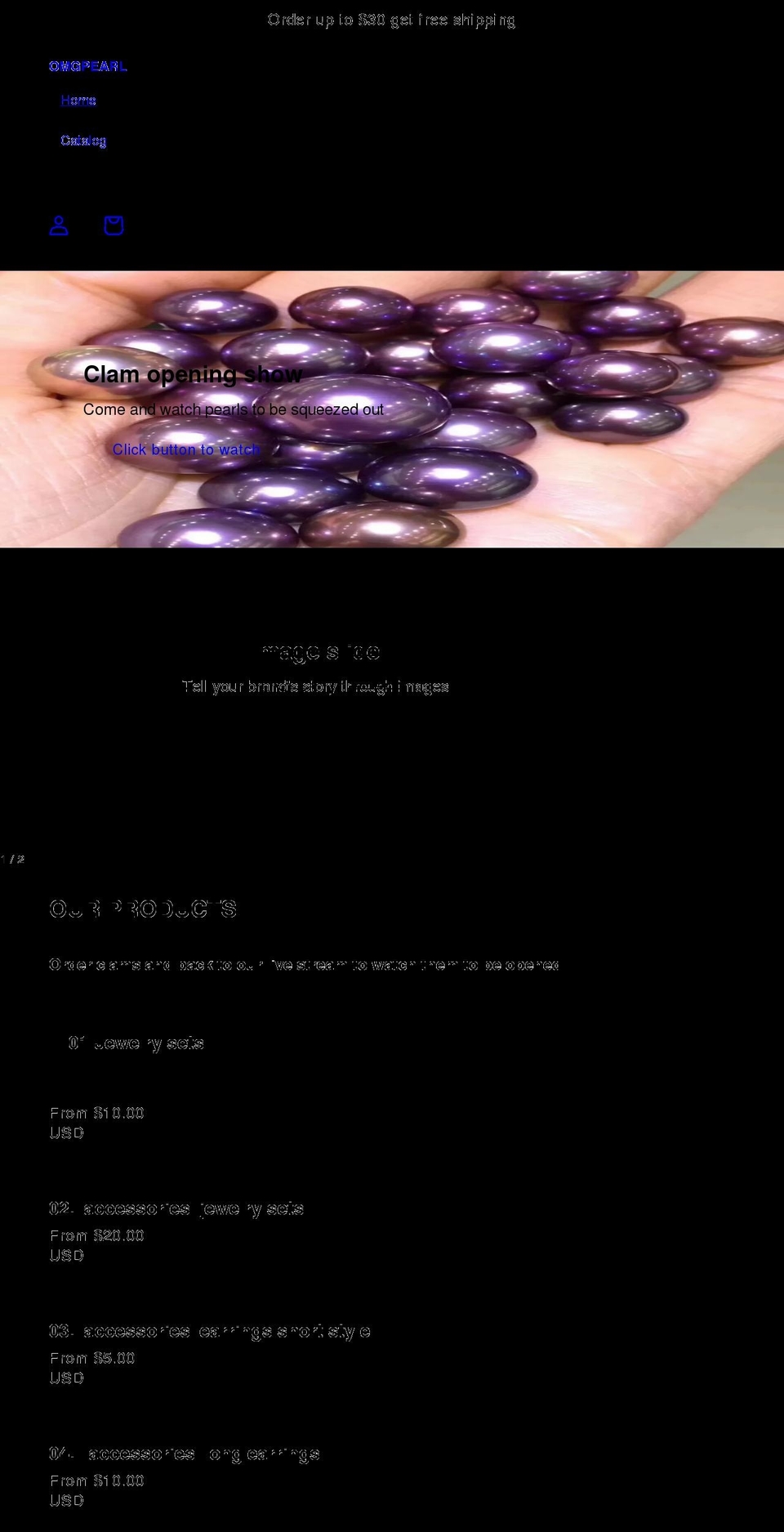 omgpearl.com shopify website screenshot
