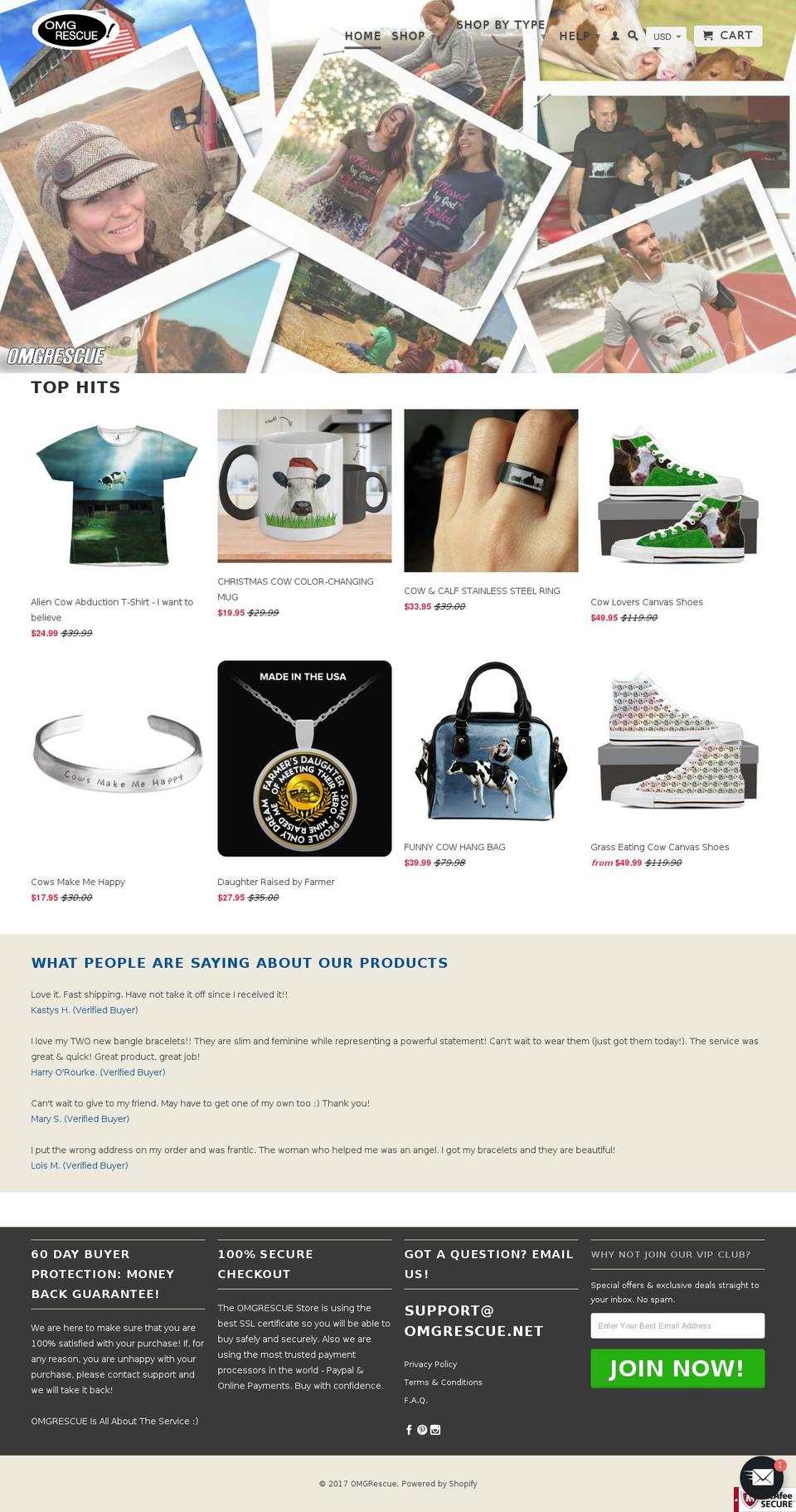 omgrescue.com shopify website screenshot