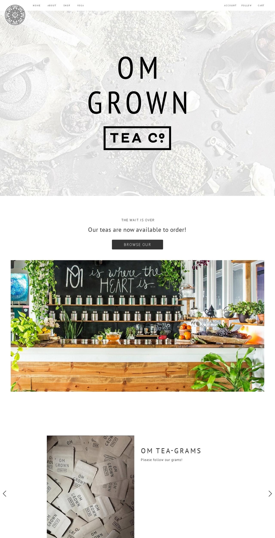 omgrowntea.com — Shopify storefront screenshot