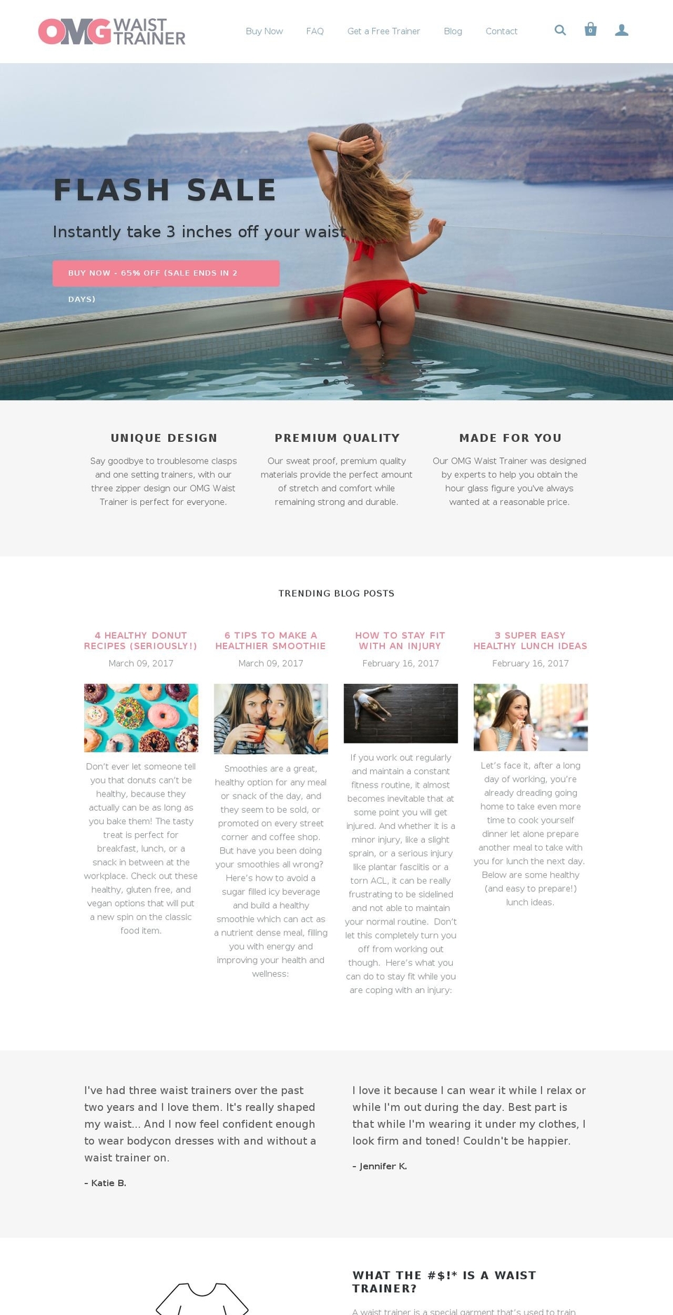 omgwaisttrainer.com shopify website screenshot