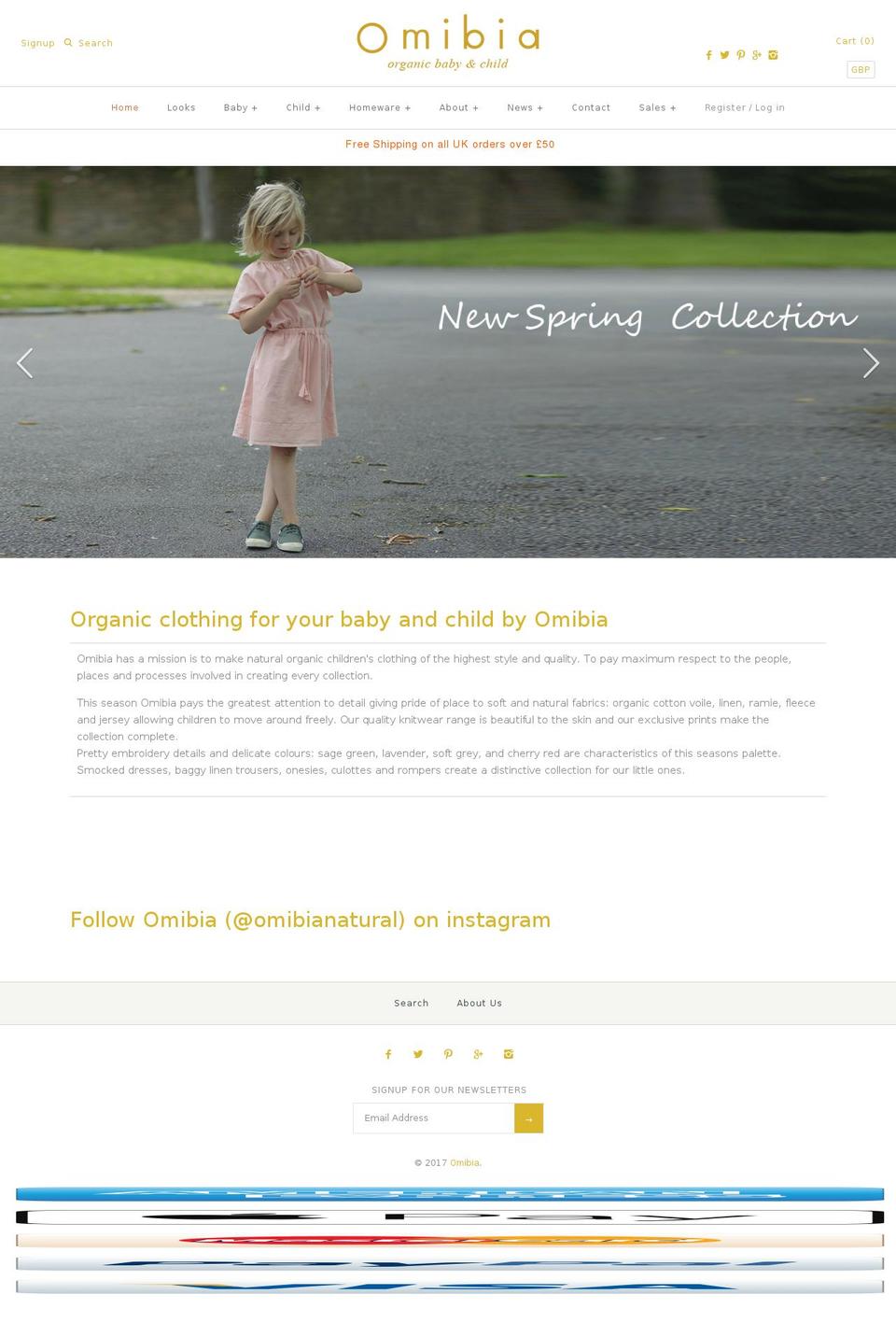 omibia.com shopify website screenshot