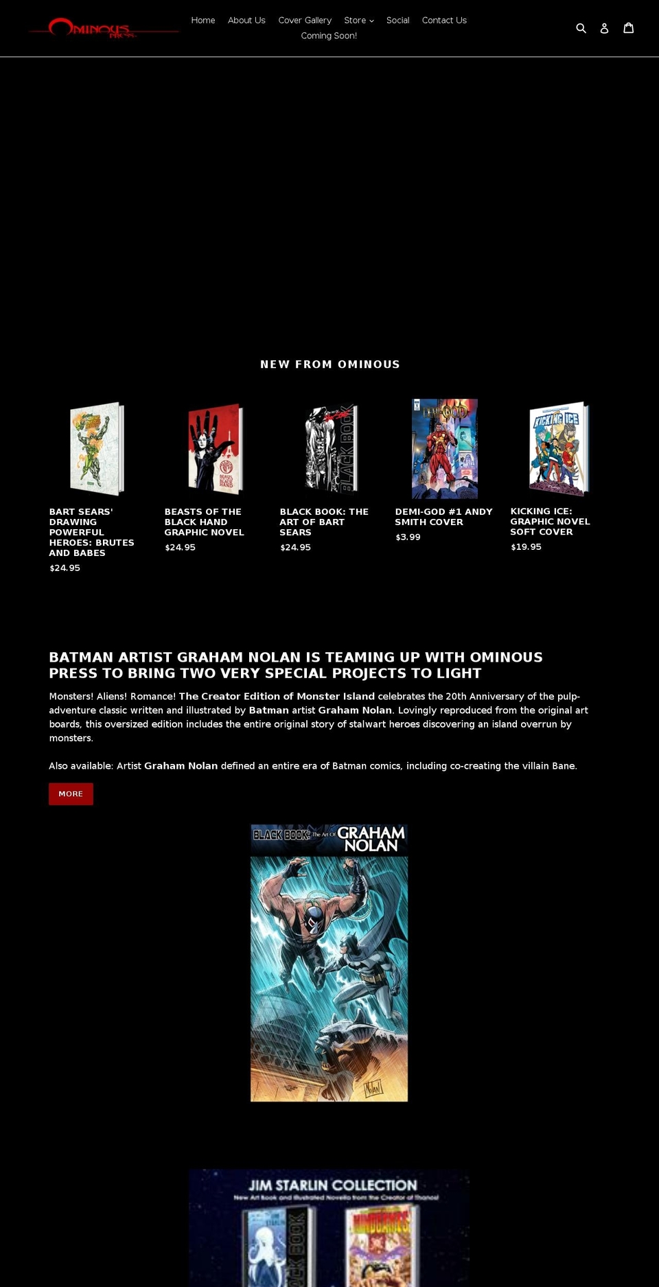 ominouspress.org shopify website screenshot