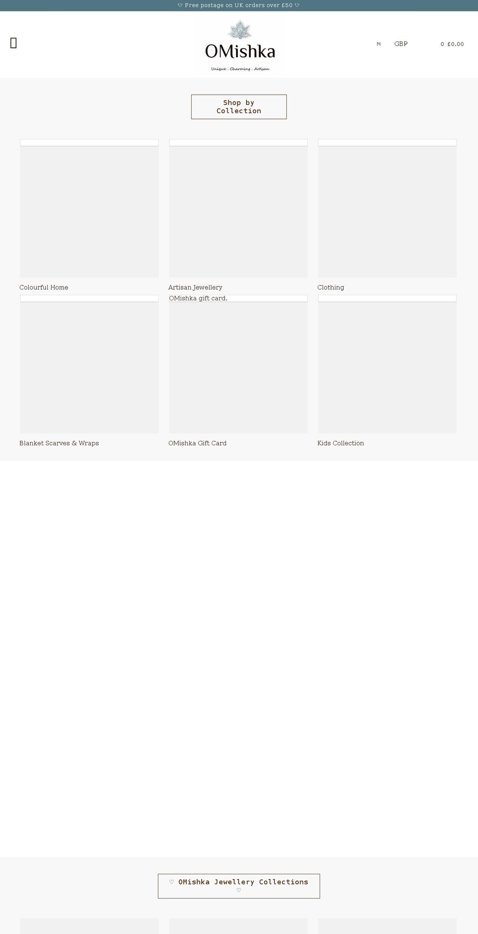 omishka.com shopify website screenshot