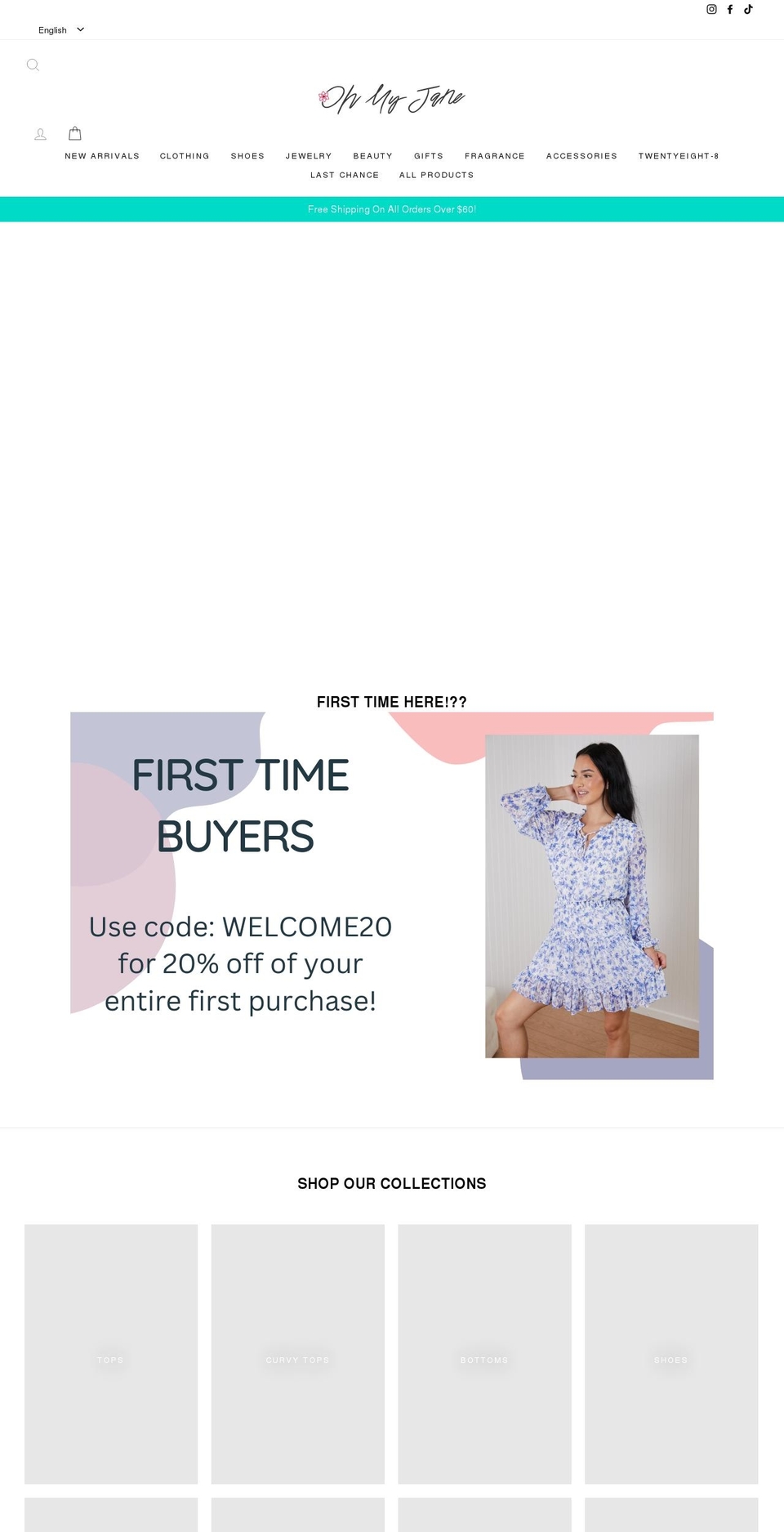 omjboutique.com shopify website screenshot