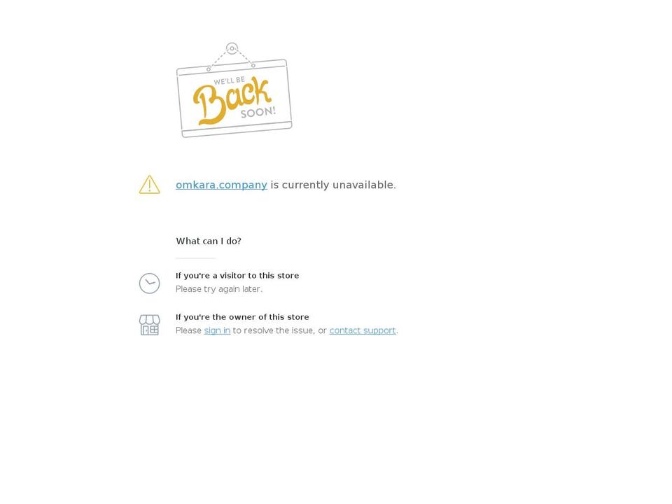 omkara.company shopify website screenshot