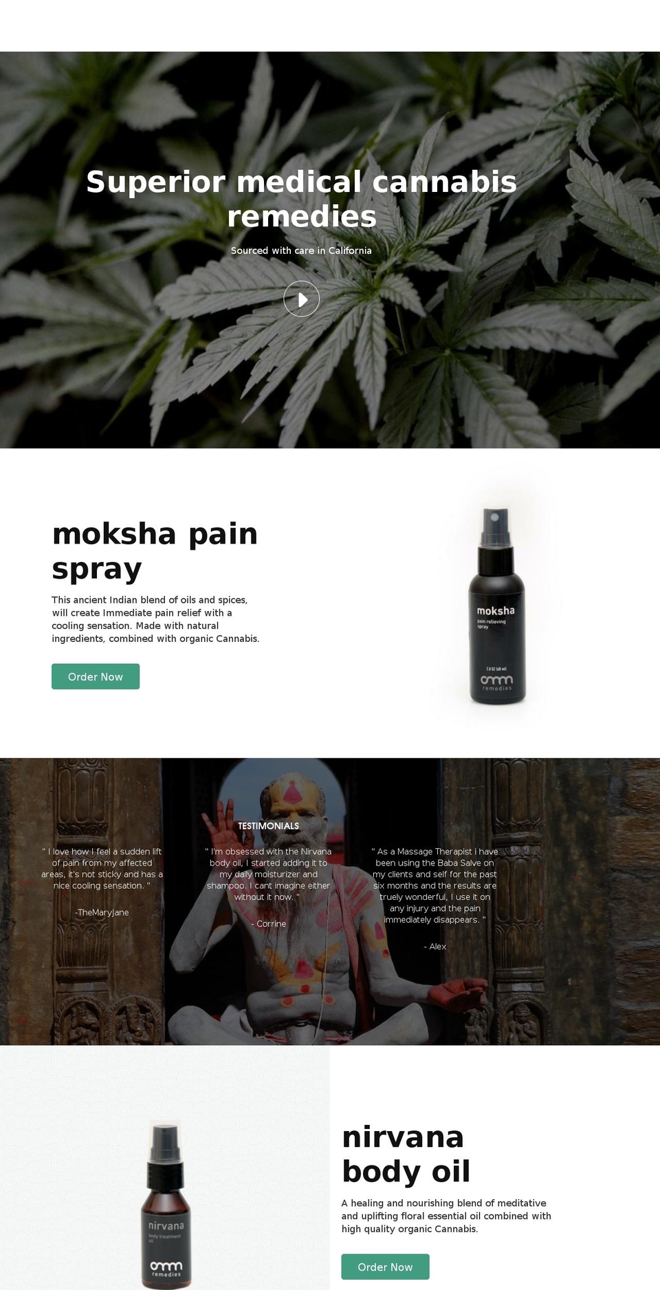 ommremedies.com shopify website screenshot