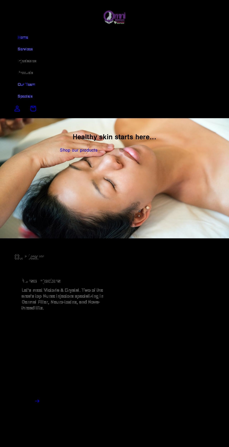 omni-medspa.myshopify.com shopify website screenshot