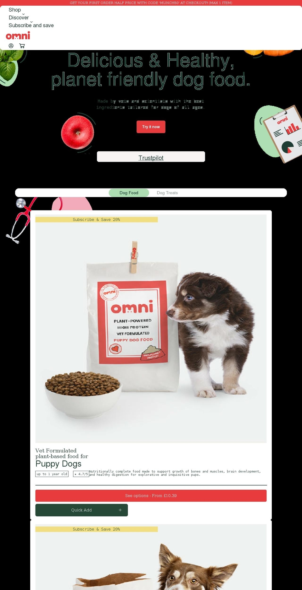 omni.pet shopify website screenshot