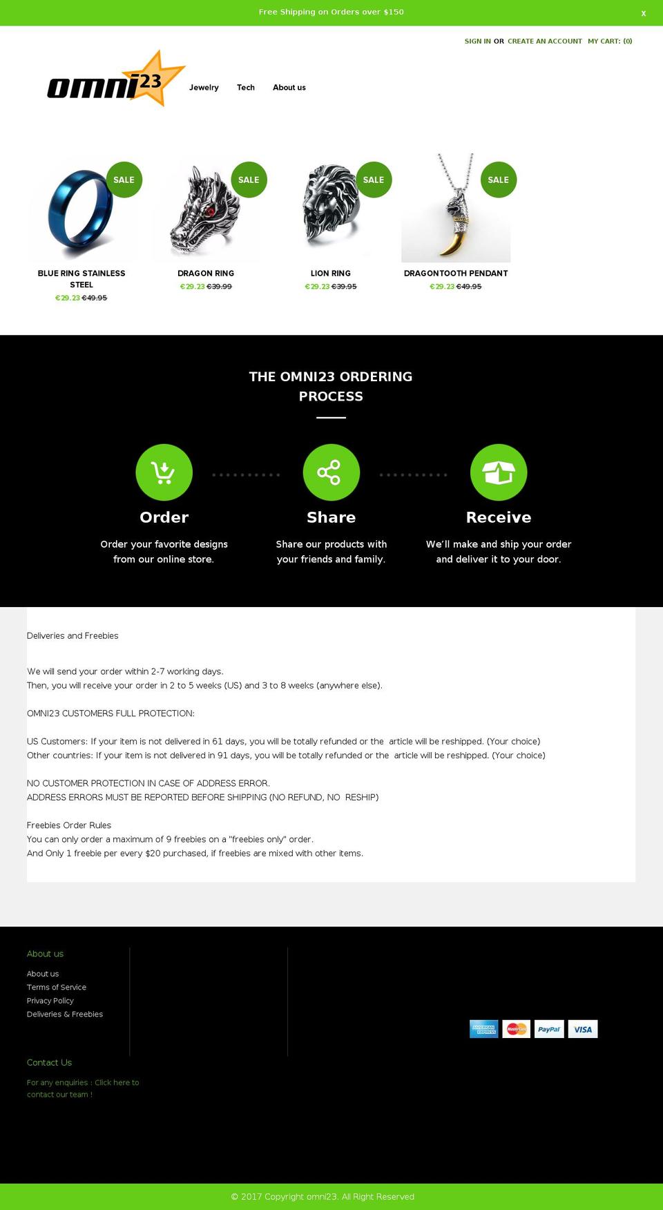 omni23.com shopify website screenshot