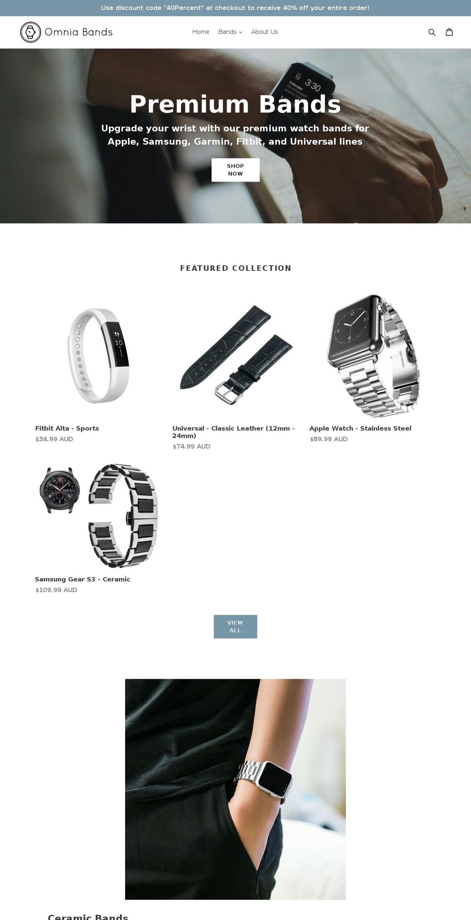 omniabands.com shopify website screenshot