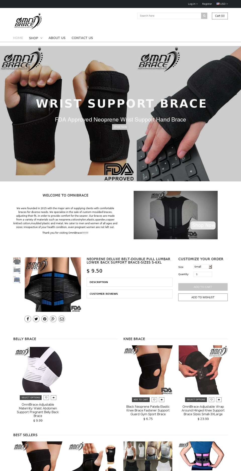 omnibrace.com shopify website screenshot