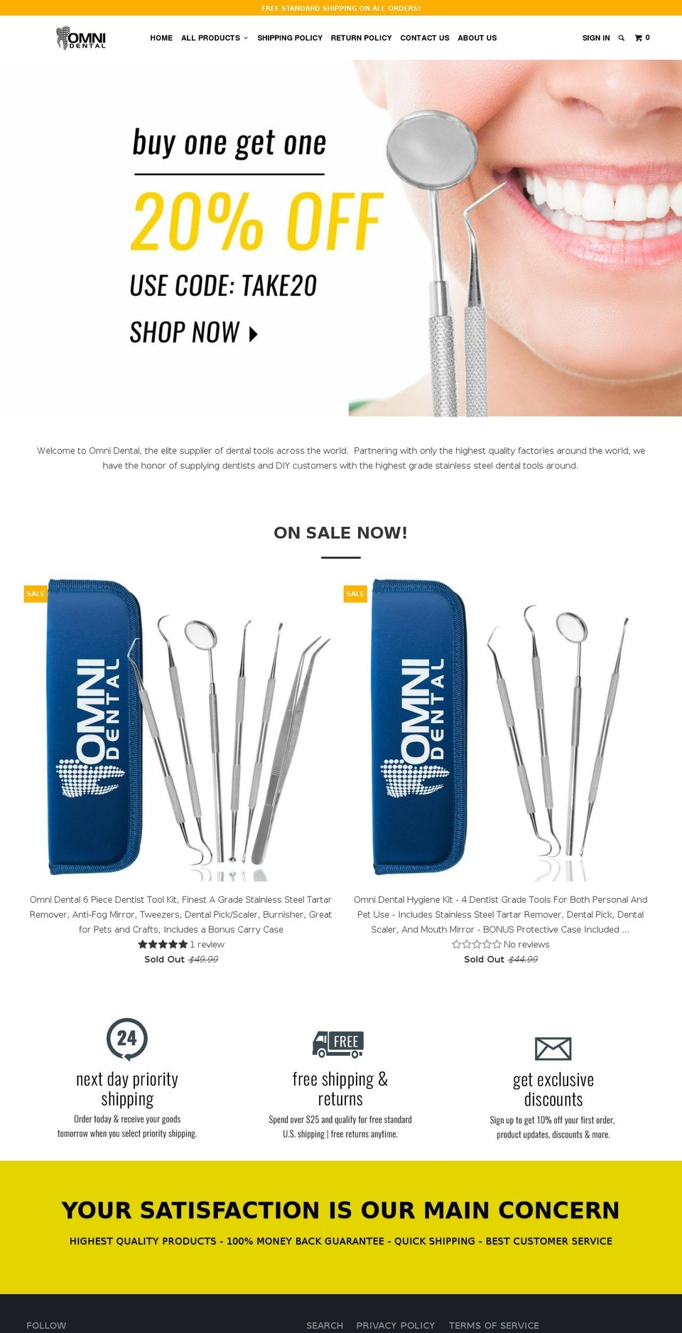 omnidentalstore.com shopify website screenshot