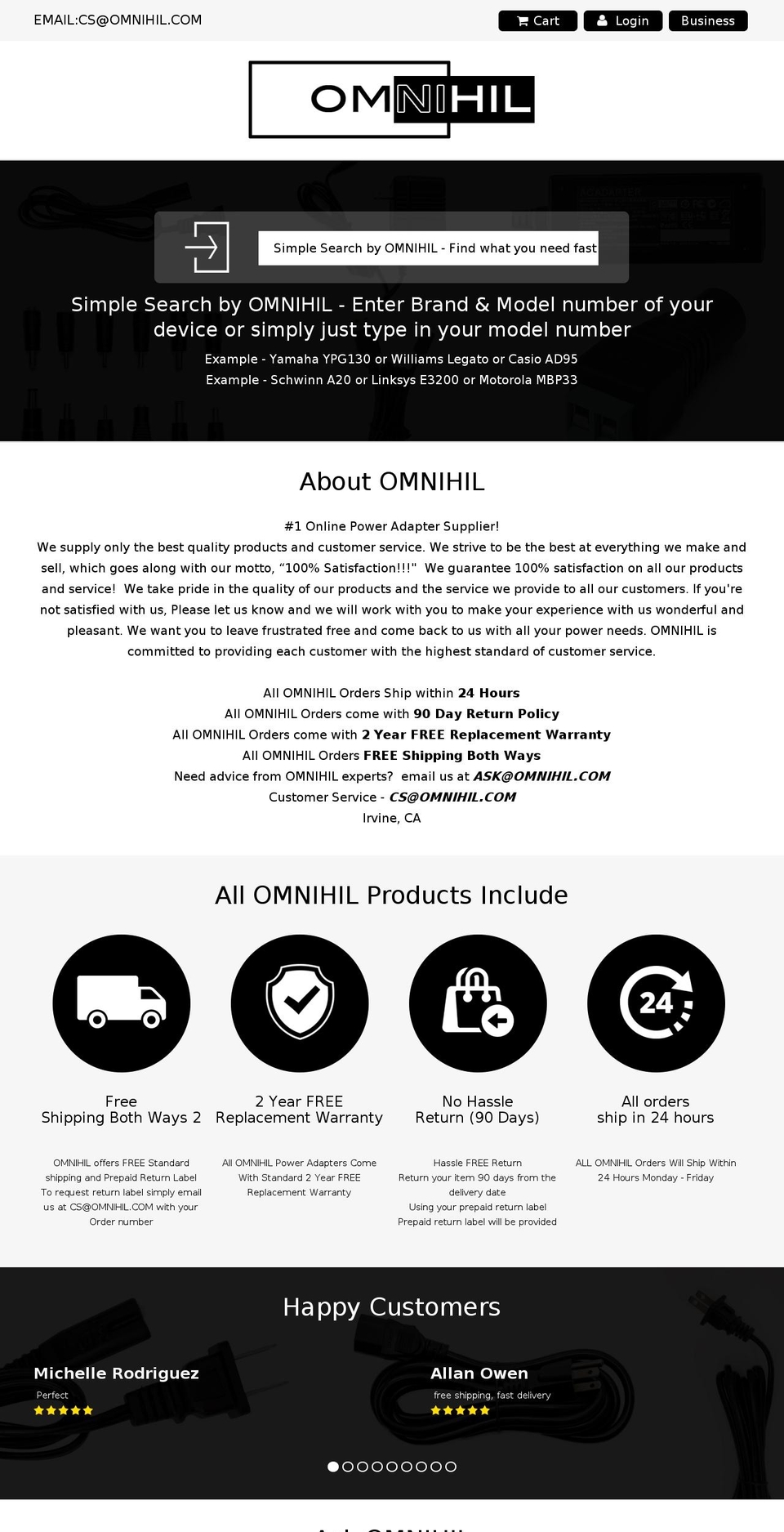 omnihil.com shopify website screenshot