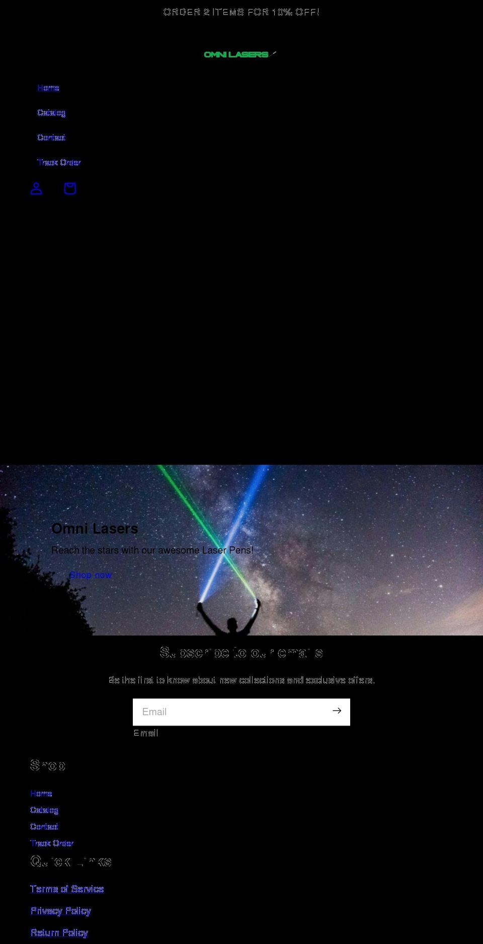 omnilasers.com shopify website screenshot