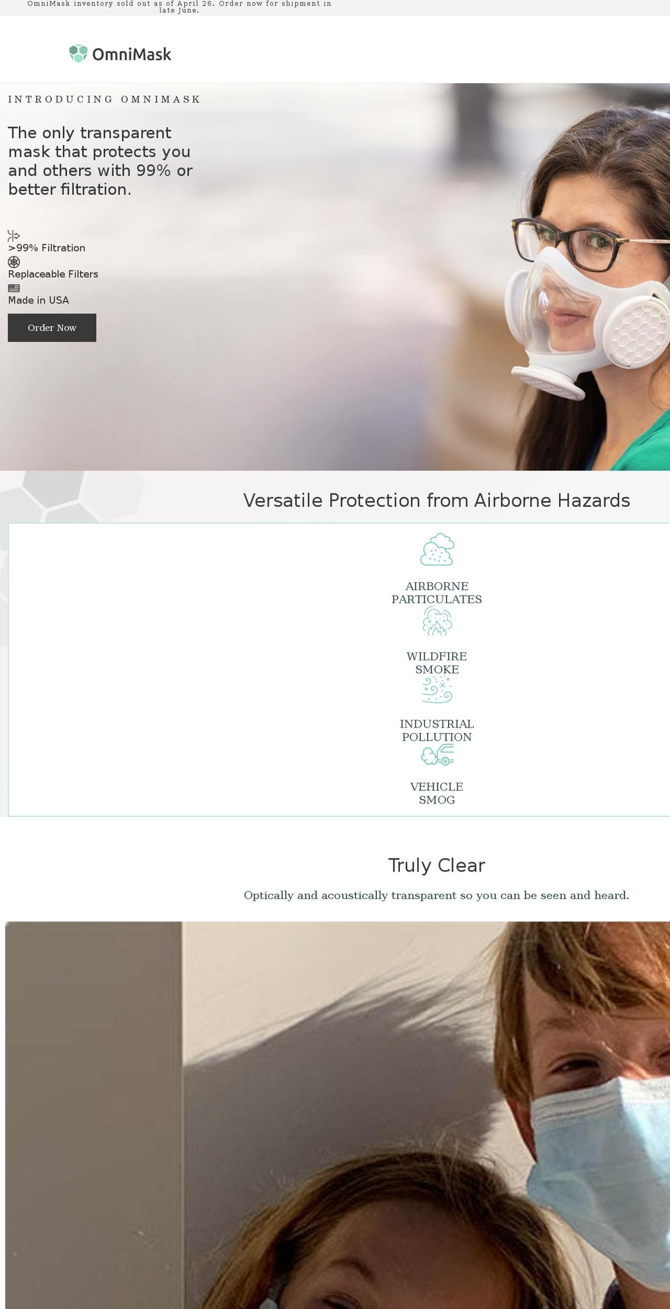 omnimask.com shopify website screenshot