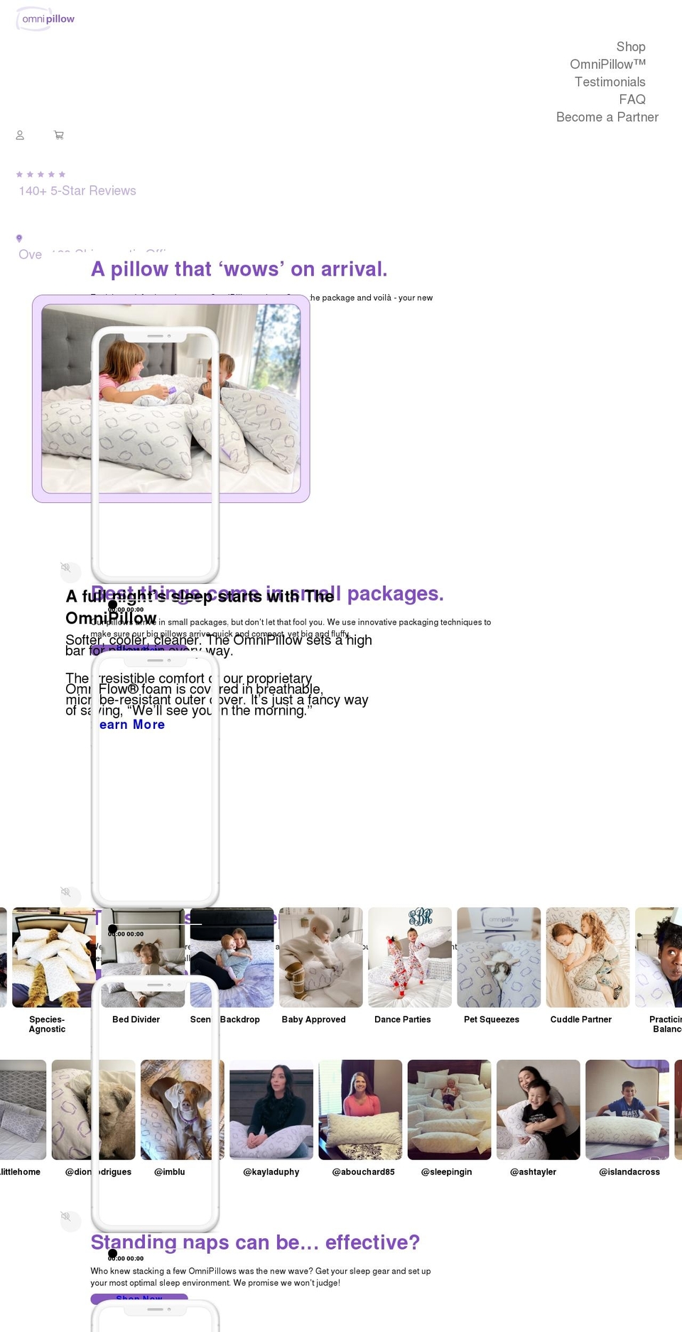 omnipillow.com shopify website screenshot