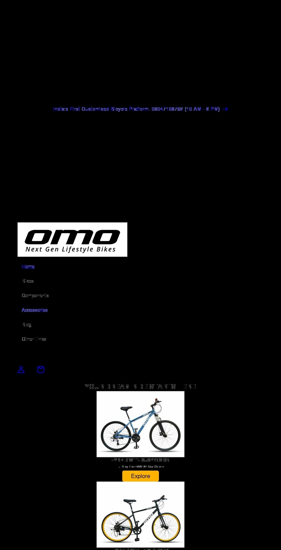 omobikes.com shopify website screenshot