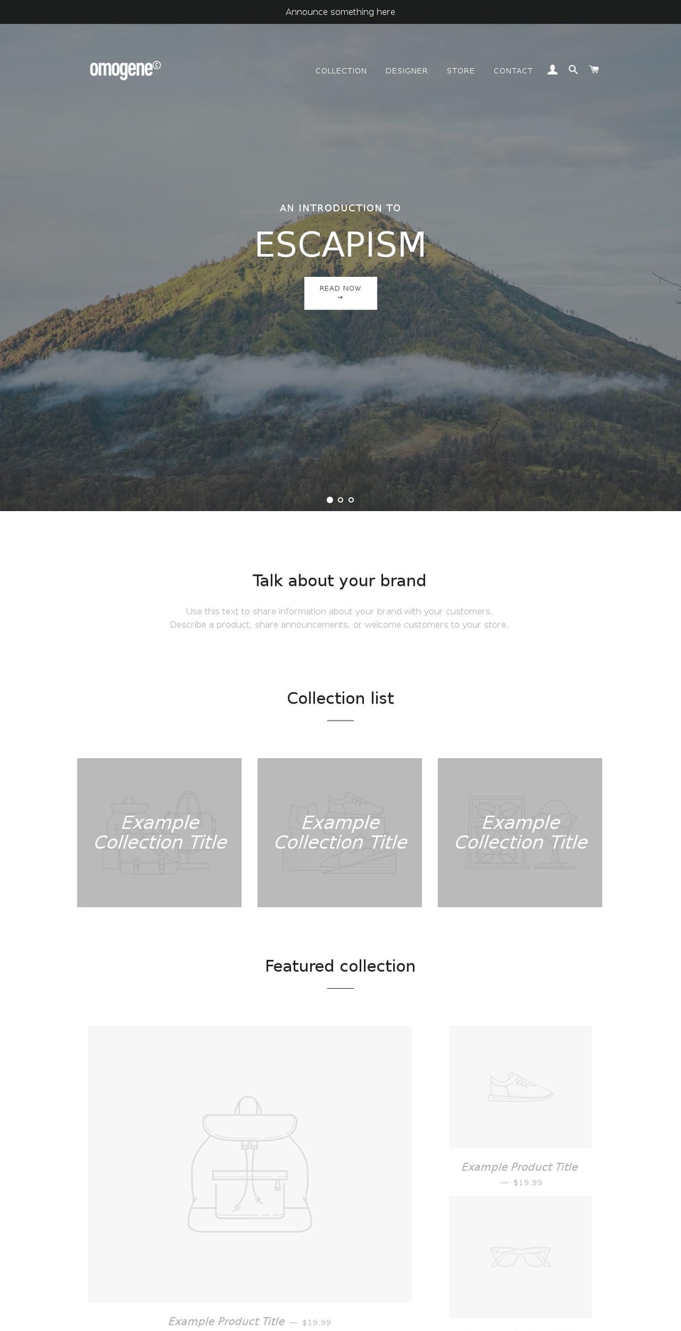 omogene.com — Shopify storefront screenshot